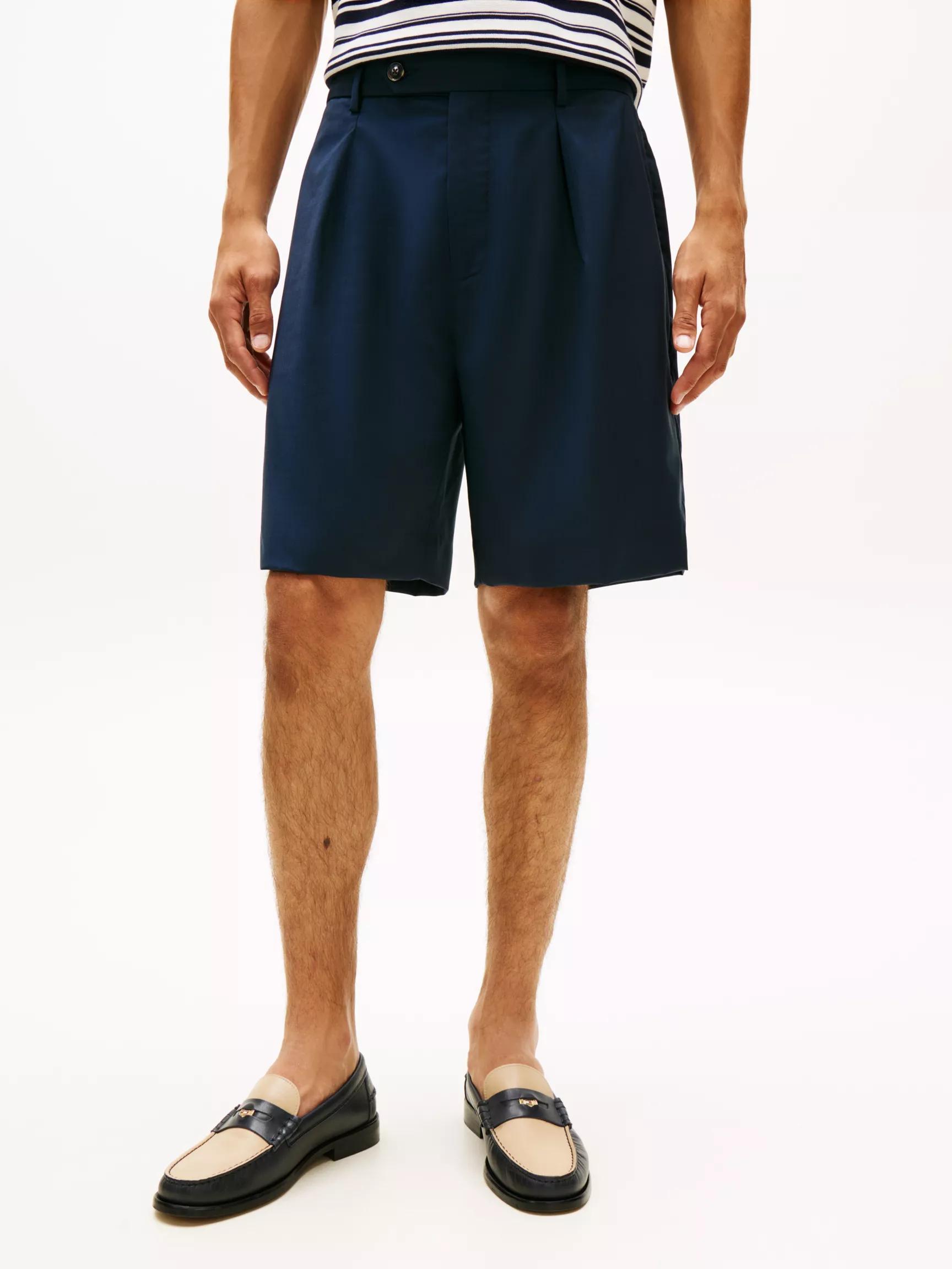 New York Label Pleated Wool Chino Short by TOMMY HILFIGER