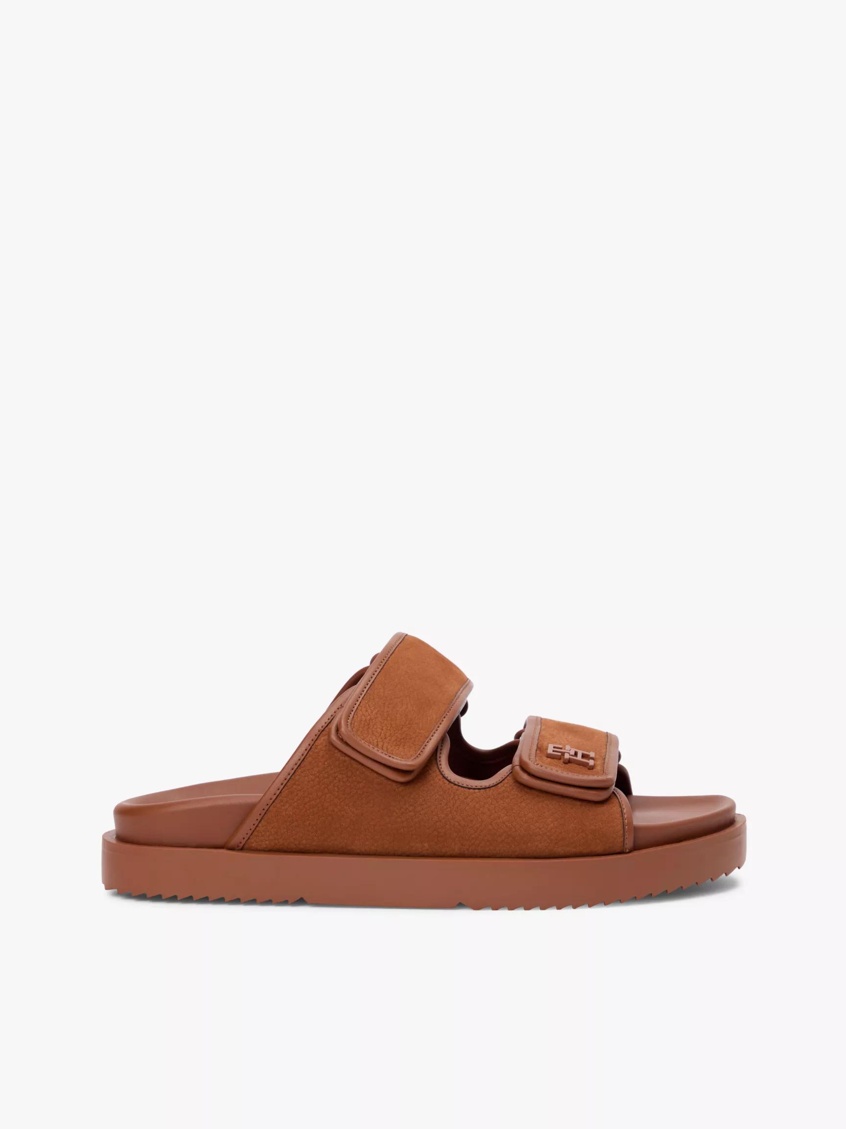 Nubuck Leather Double-Strap Slide Sandal by TOMMY HILFIGER