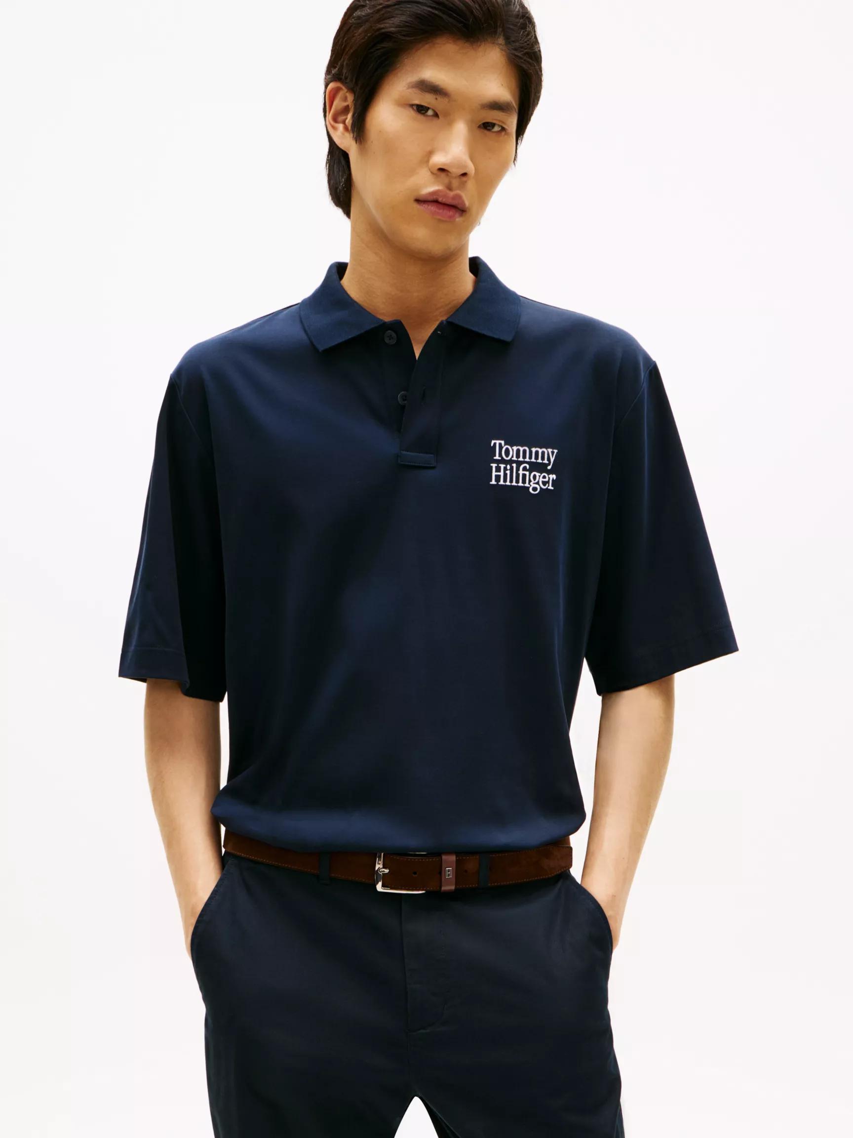 Oversized Fit Logo Interlock Polo by TOMMY HILFIGER