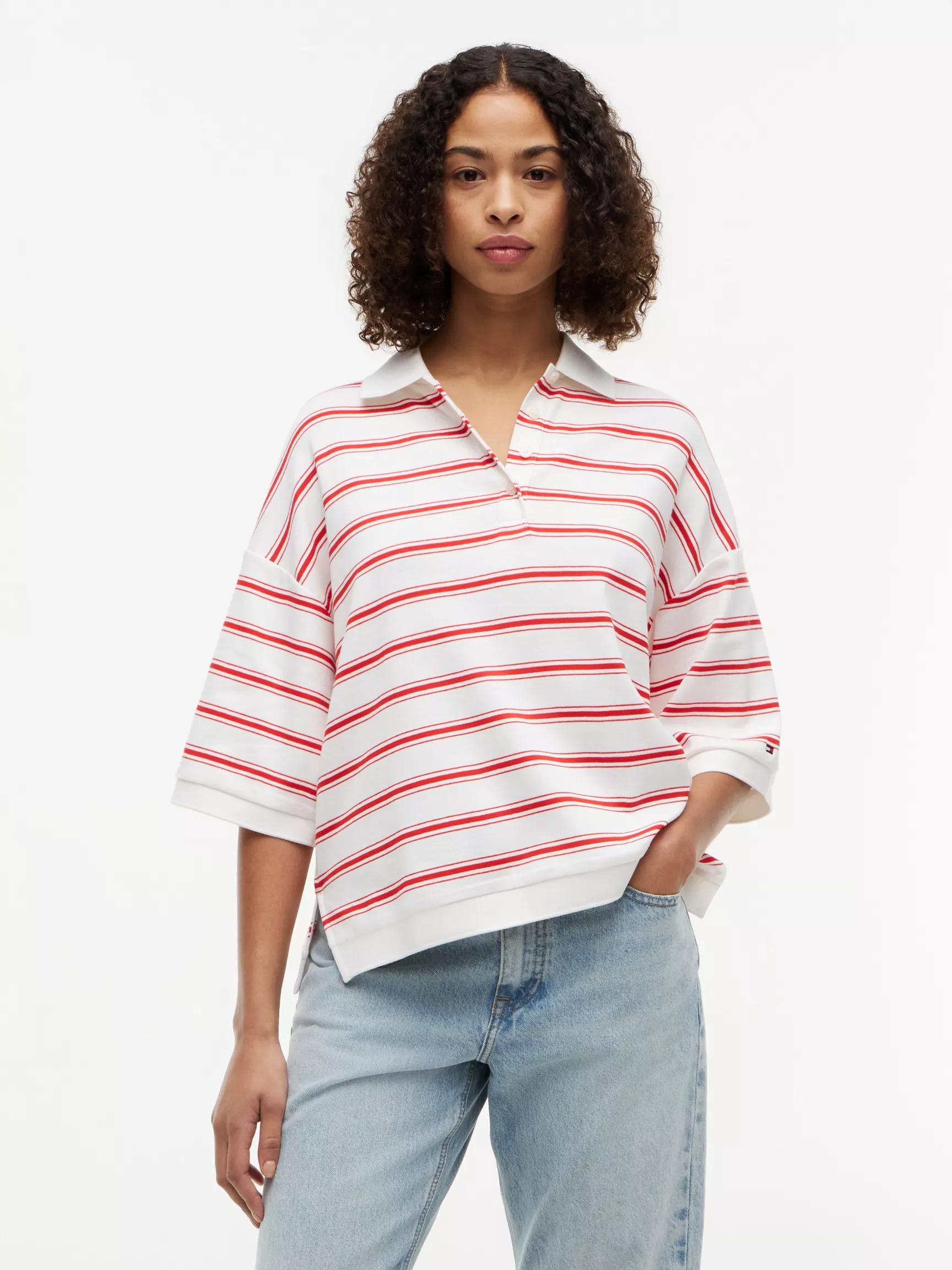 Oversized Fit Striped Polo by TOMMY HILFIGER