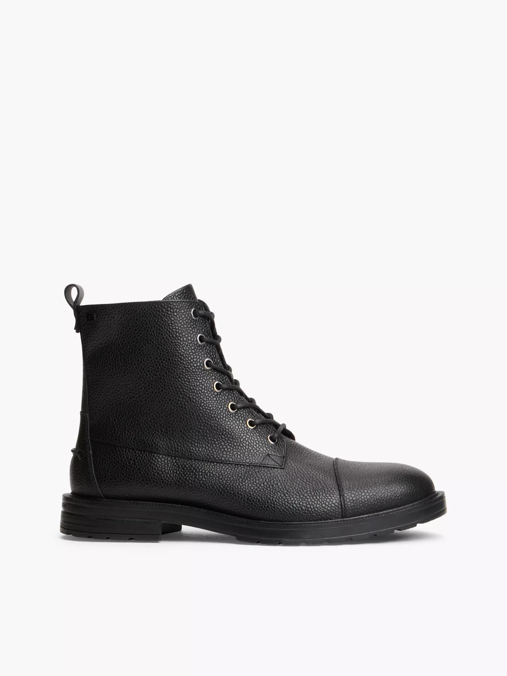 Pebbled Leather Lace-Up Boot by TOMMY HILFIGER