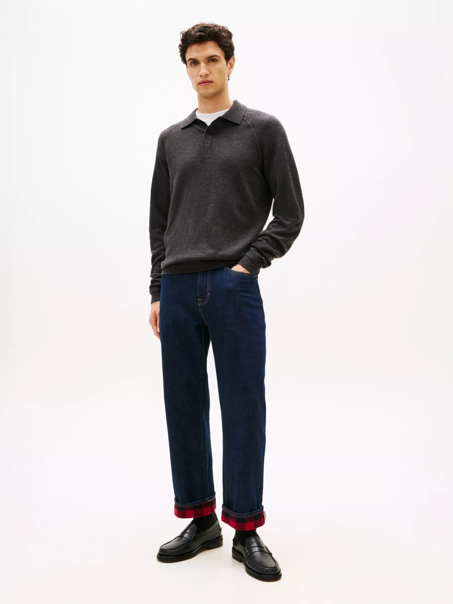 Plaid-Cuff Straight Loose Jean by TOMMY HILFIGER Plaid-Cuff Straight Loose Jean by TOMMY HILFIGER