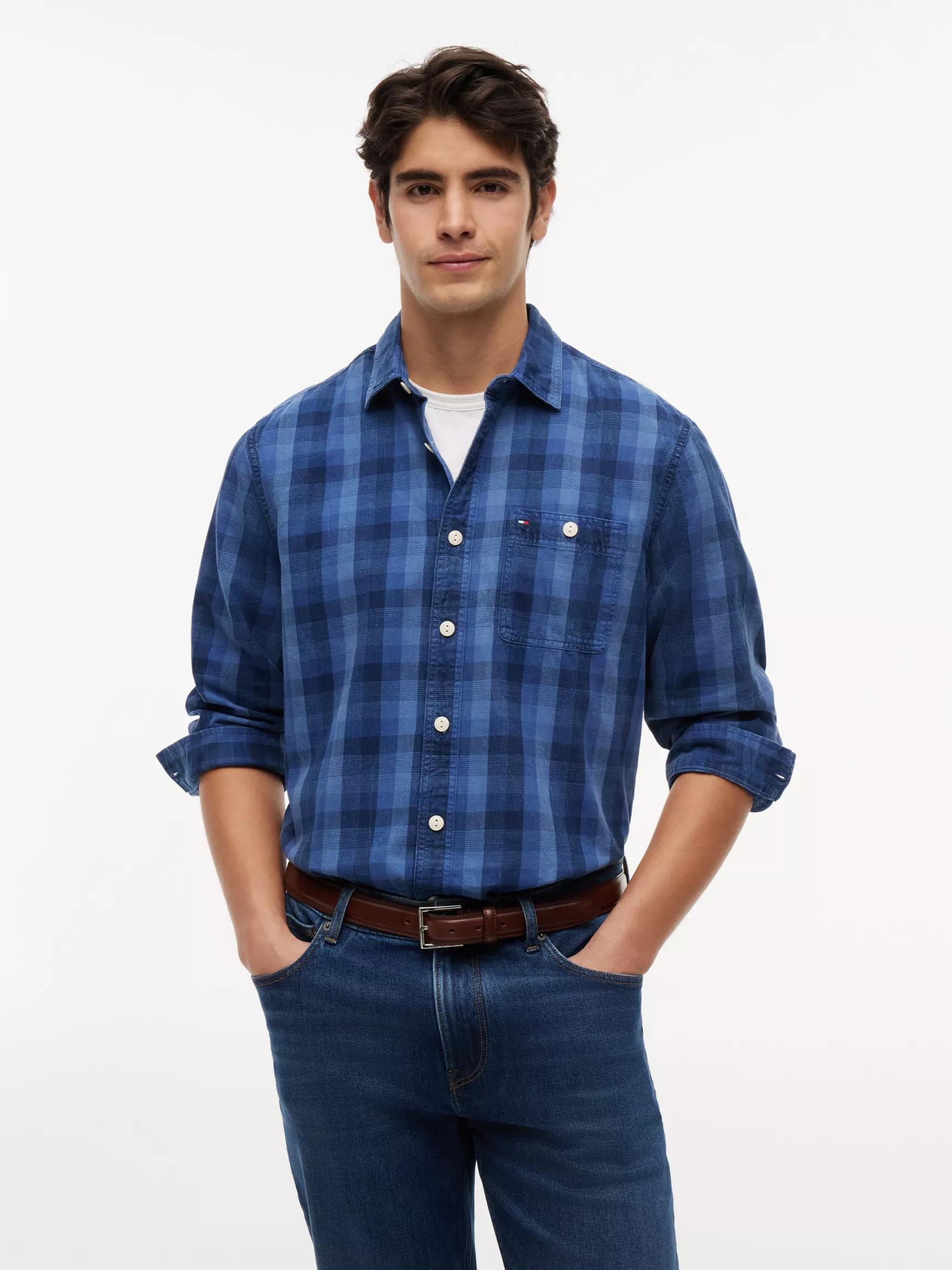 Plaid Indigo-Dyed Denim Shirt by TOMMY HILFIGER