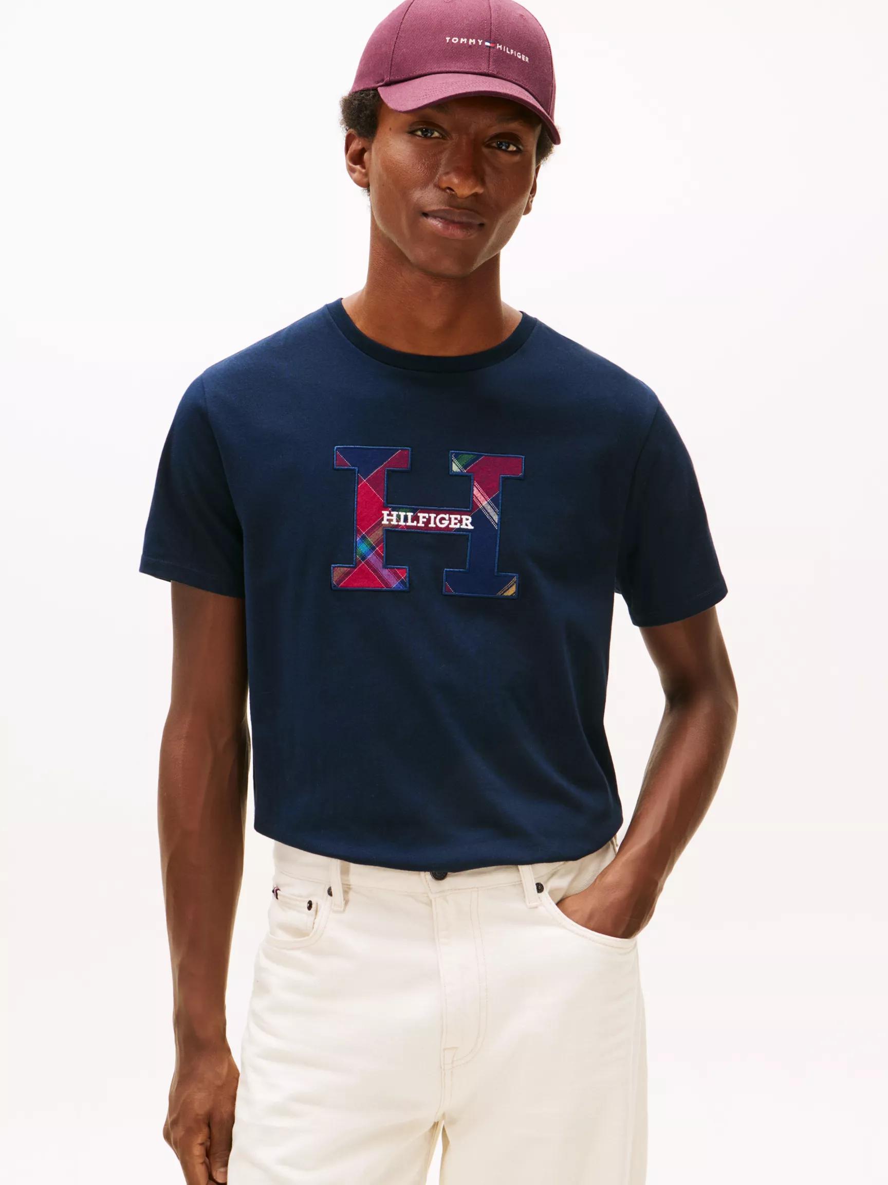 Plaid Monogram Logo T-Shirt by TOMMY HILFIGER