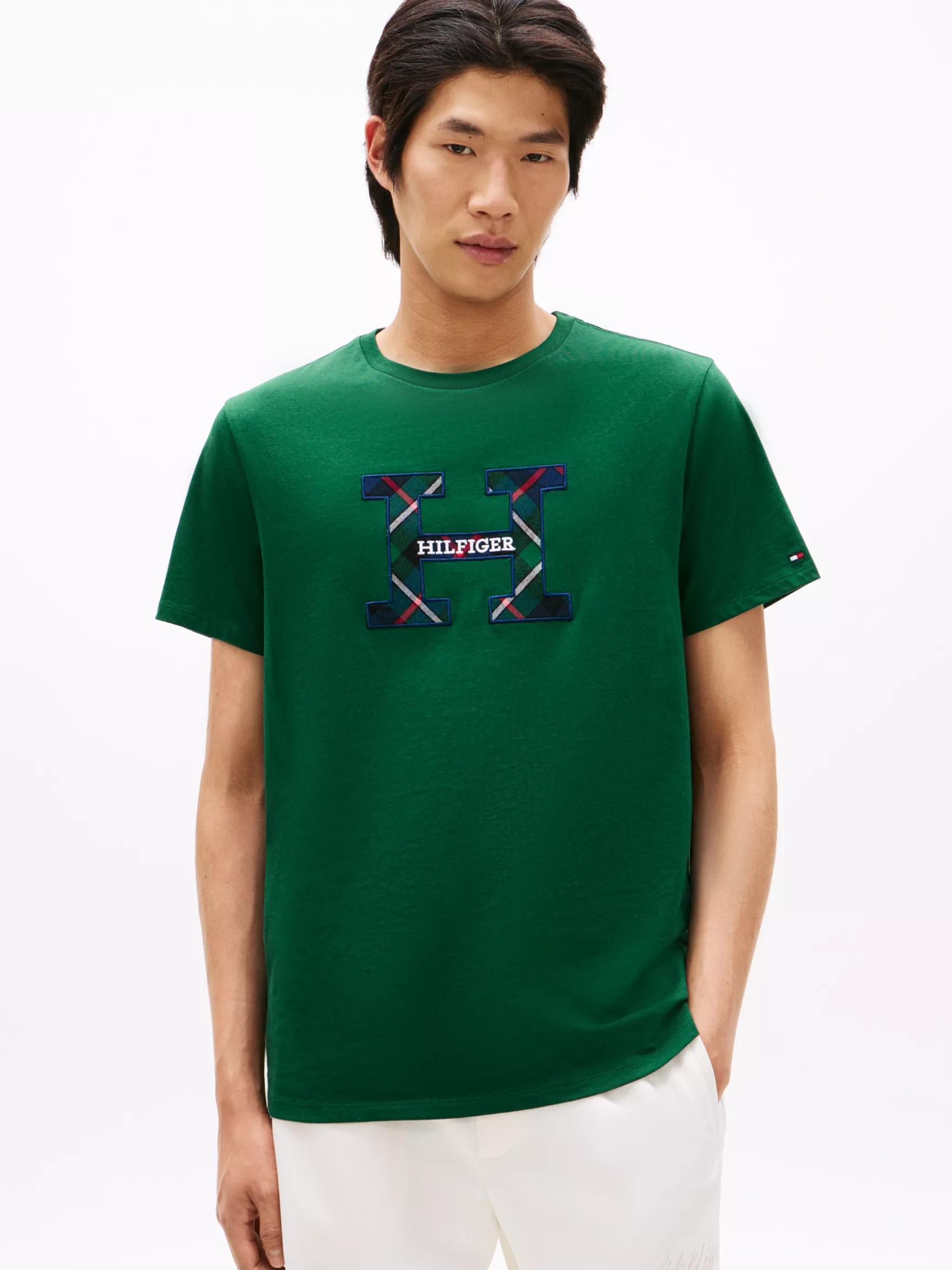 Plaid Monogram Logo T-Shirt by TOMMY HILFIGER Plaid Monogram Logo T-Shirt by TOMMY HILFIGER