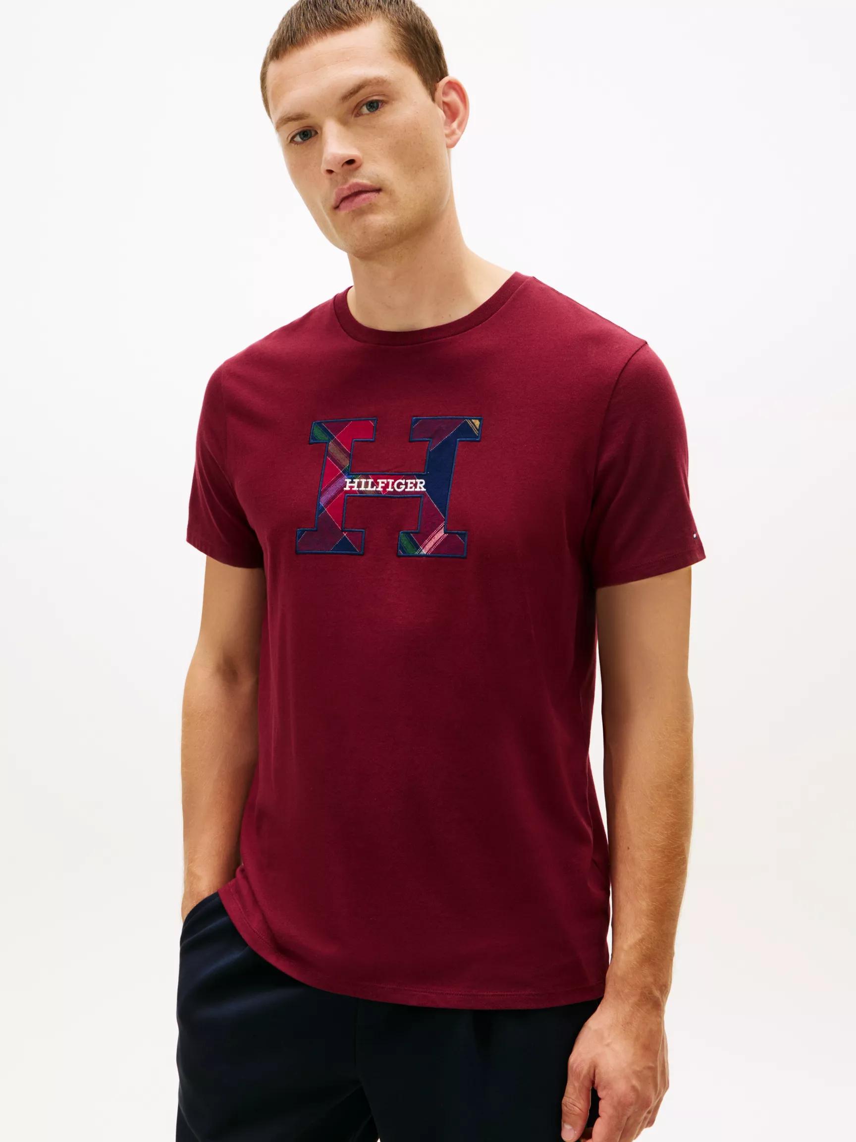 Plaid Monogram Logo T-Shirt by TOMMY HILFIGER