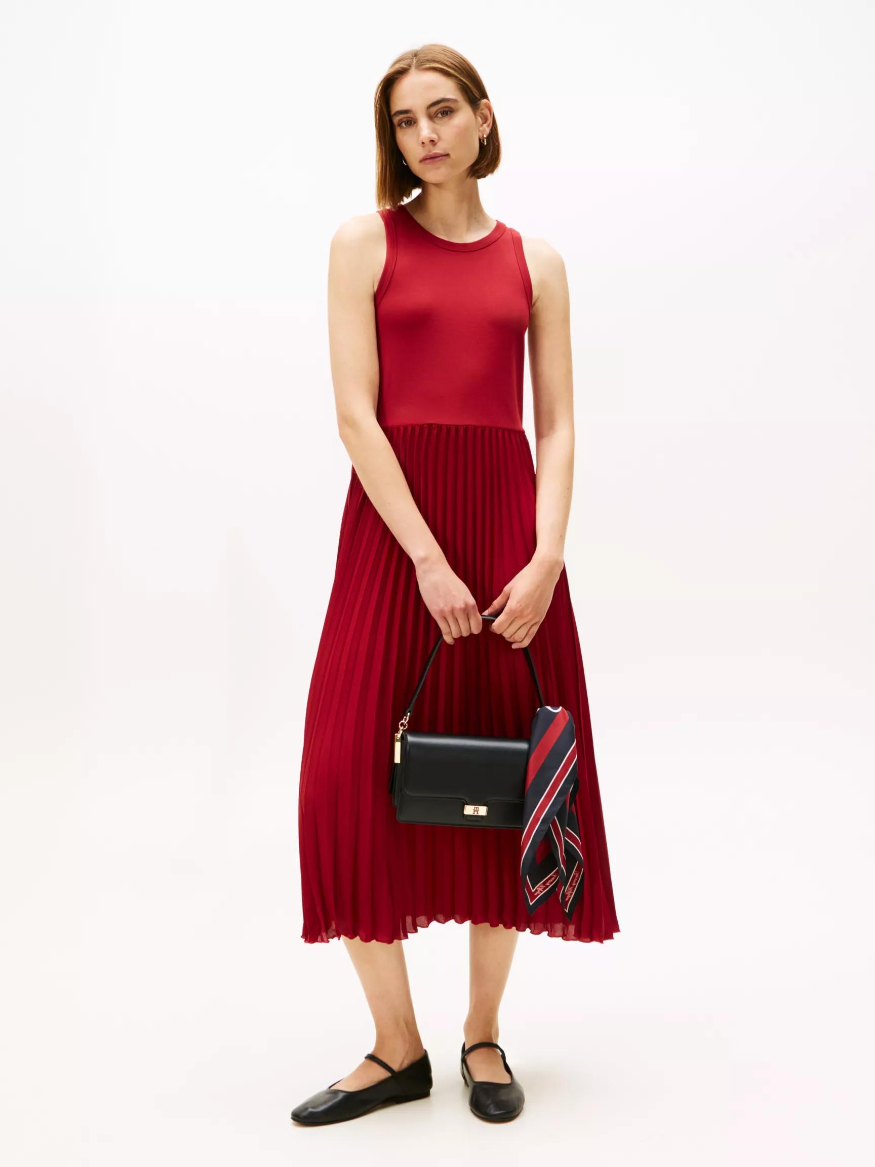 Pleated Mix Media Tank Dress by TOMMY HILFIGER