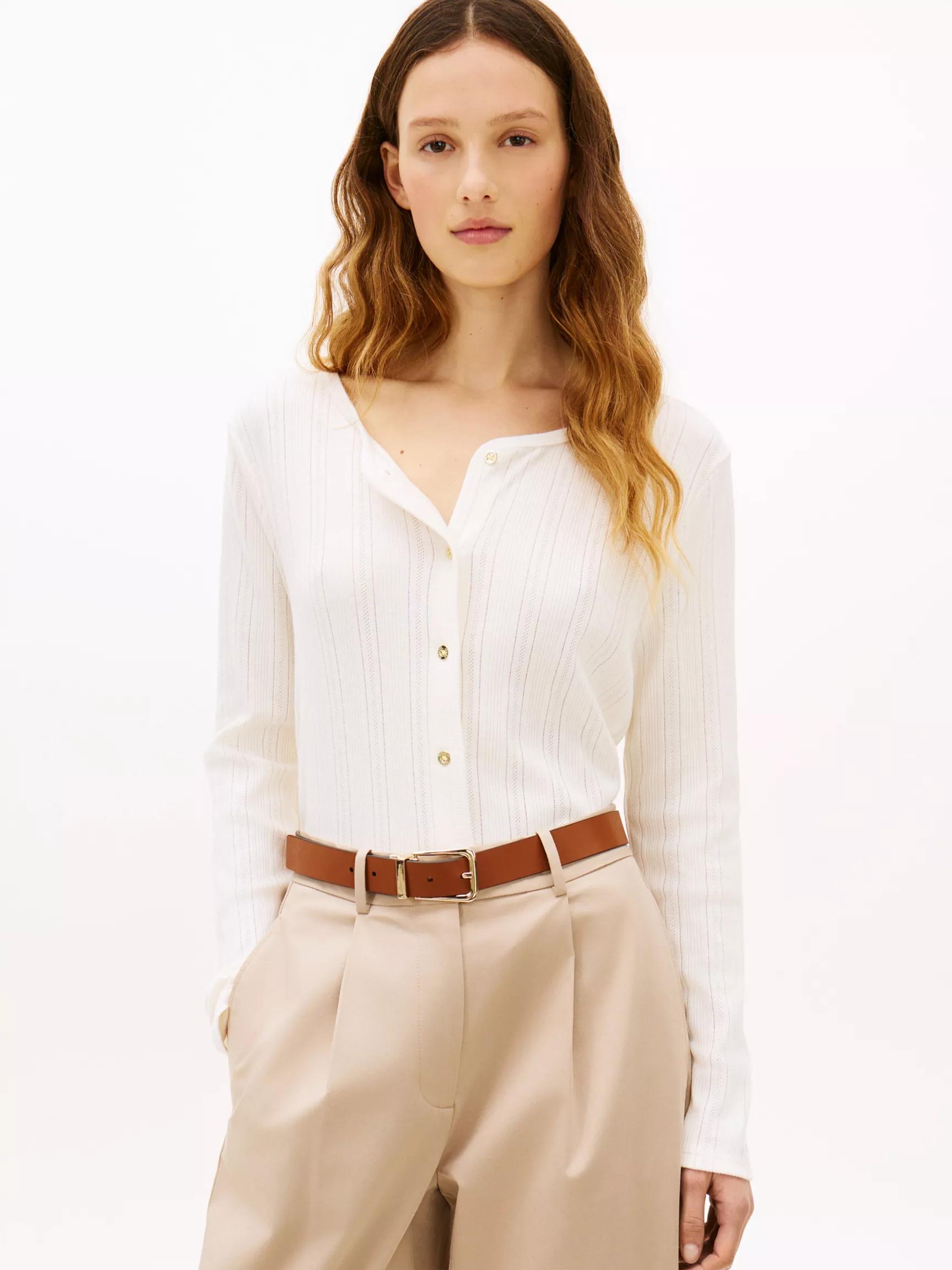 Pointelle T-Shirt Cardigan by TOMMY HILFIGER