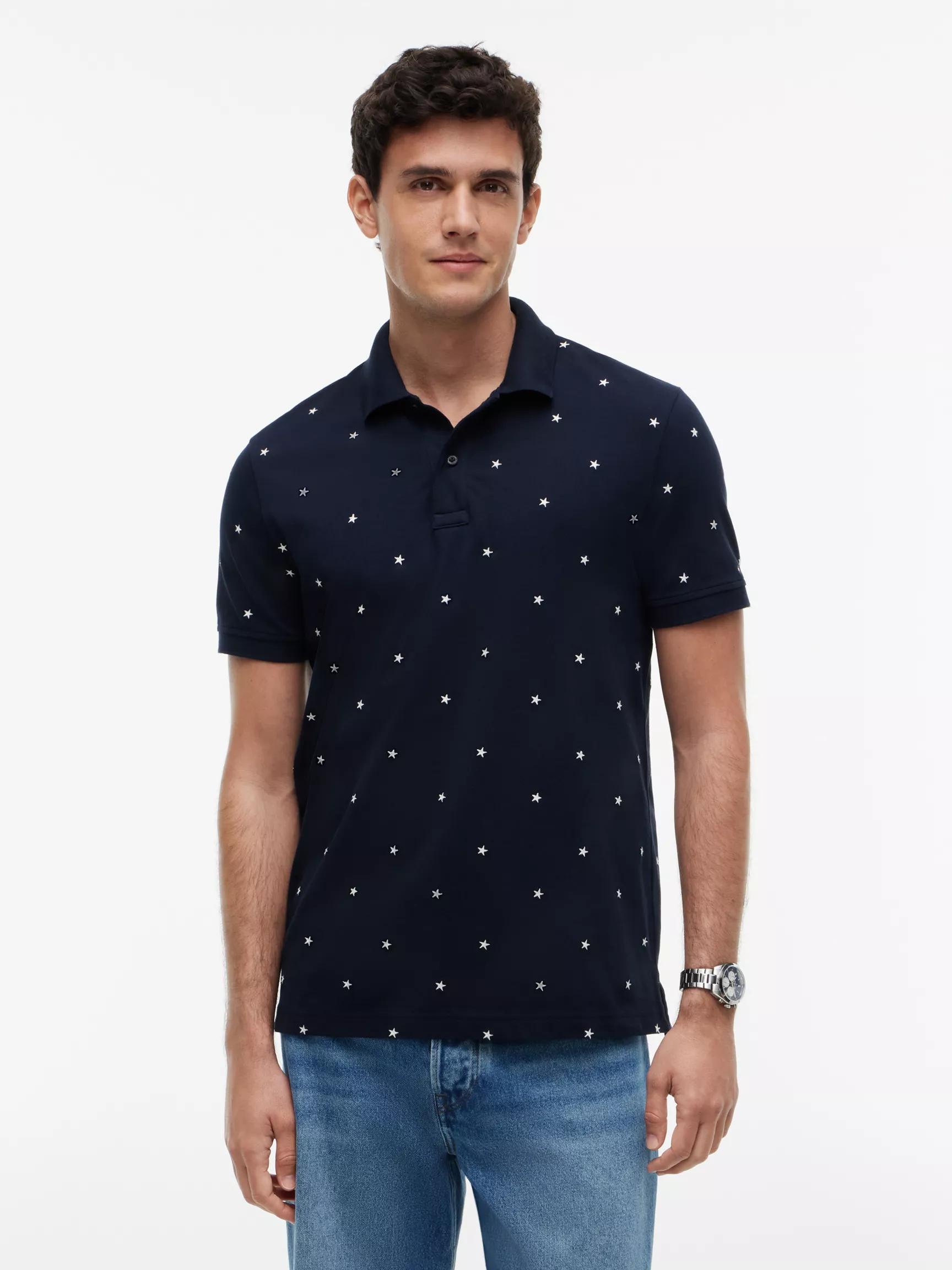 Regular Fit Allover Star Print Polo by TOMMY HILFIGER