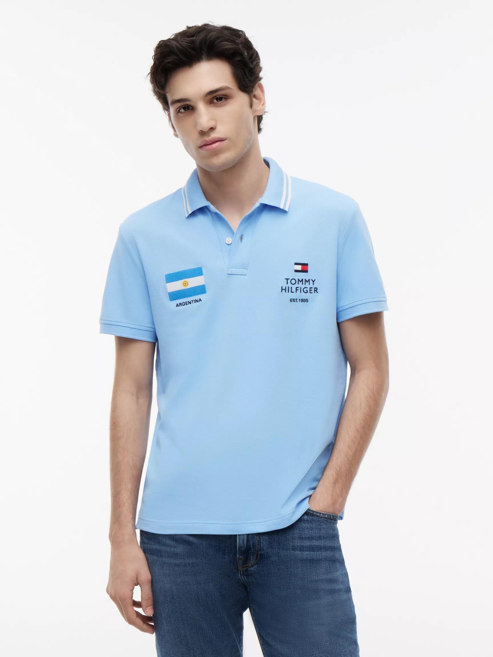 Regular Fit Argentina Soccer Polo by TOMMY HILFIGER