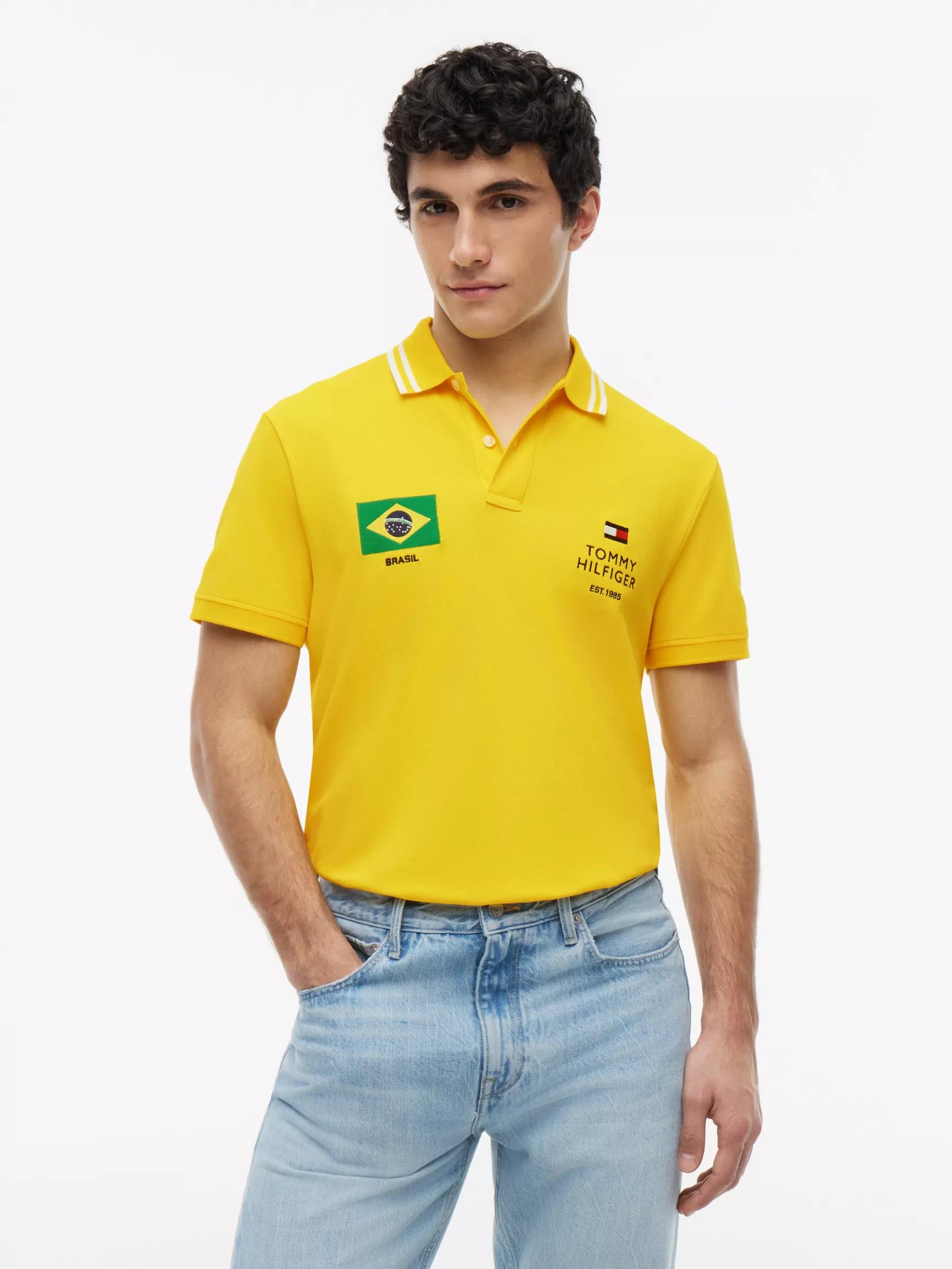 Regular Fit Brazil Soccer Polo by TOMMY HILFIGER