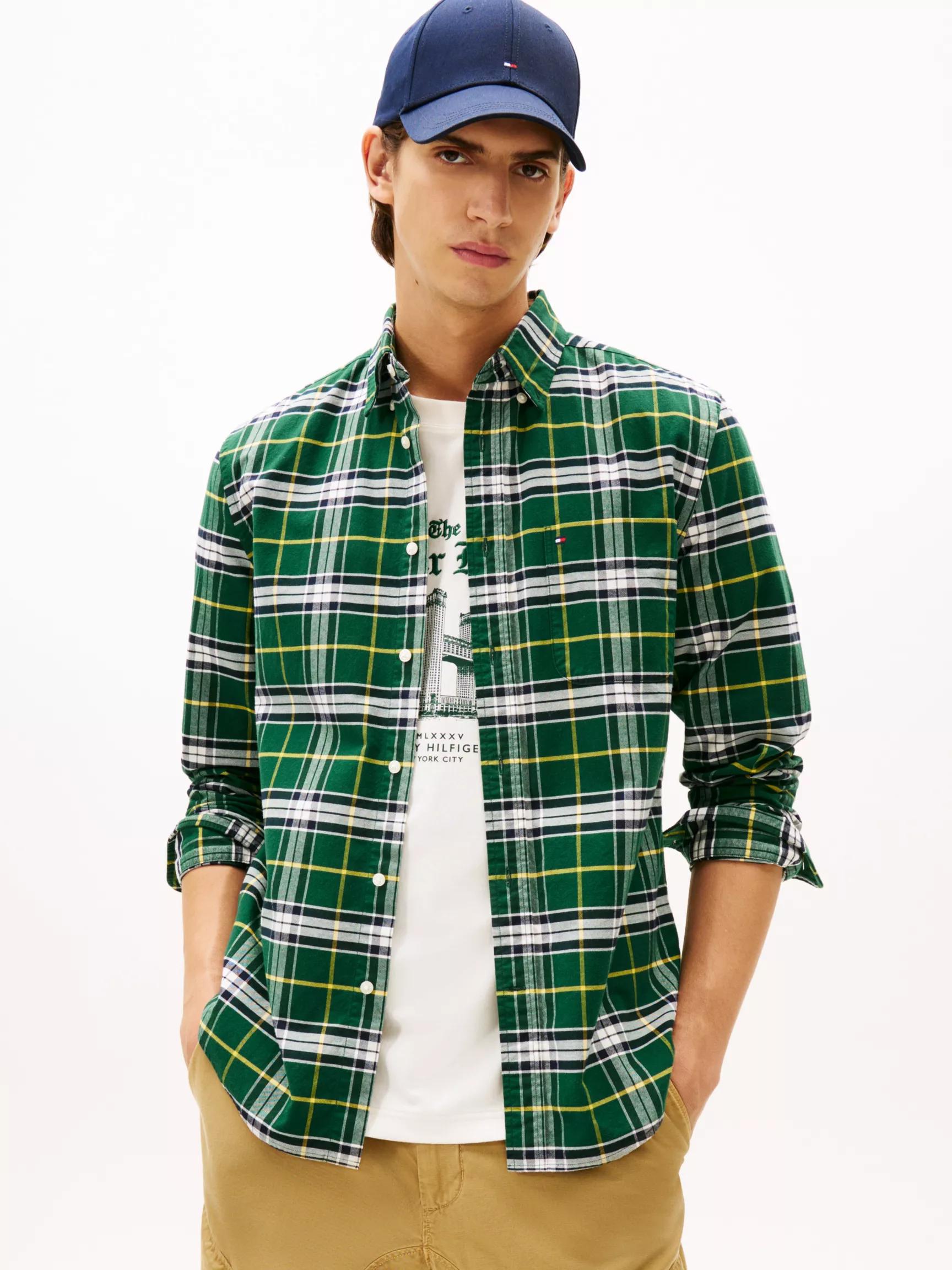 Regular Fit Check Brushed Oxford Shirt by TOMMY HILFIGER