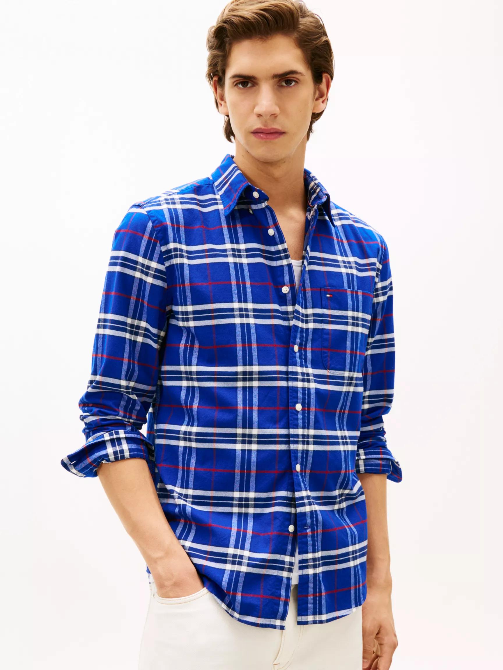 Regular Fit Check Brushed Oxford Shirt by TOMMY HILFIGER