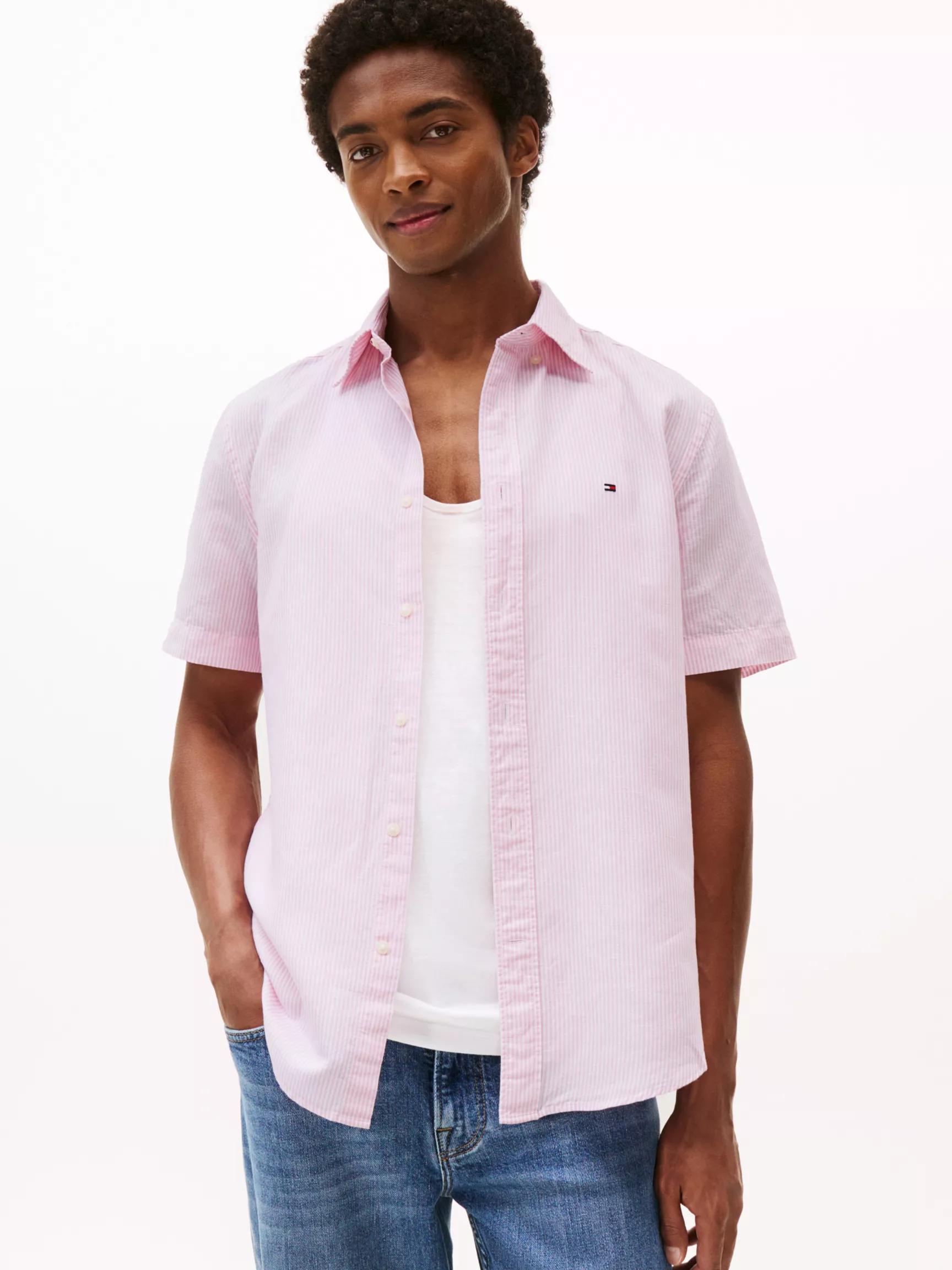 Regular Fit Cotton Linen Stripe Shirt by TOMMY HILFIGER