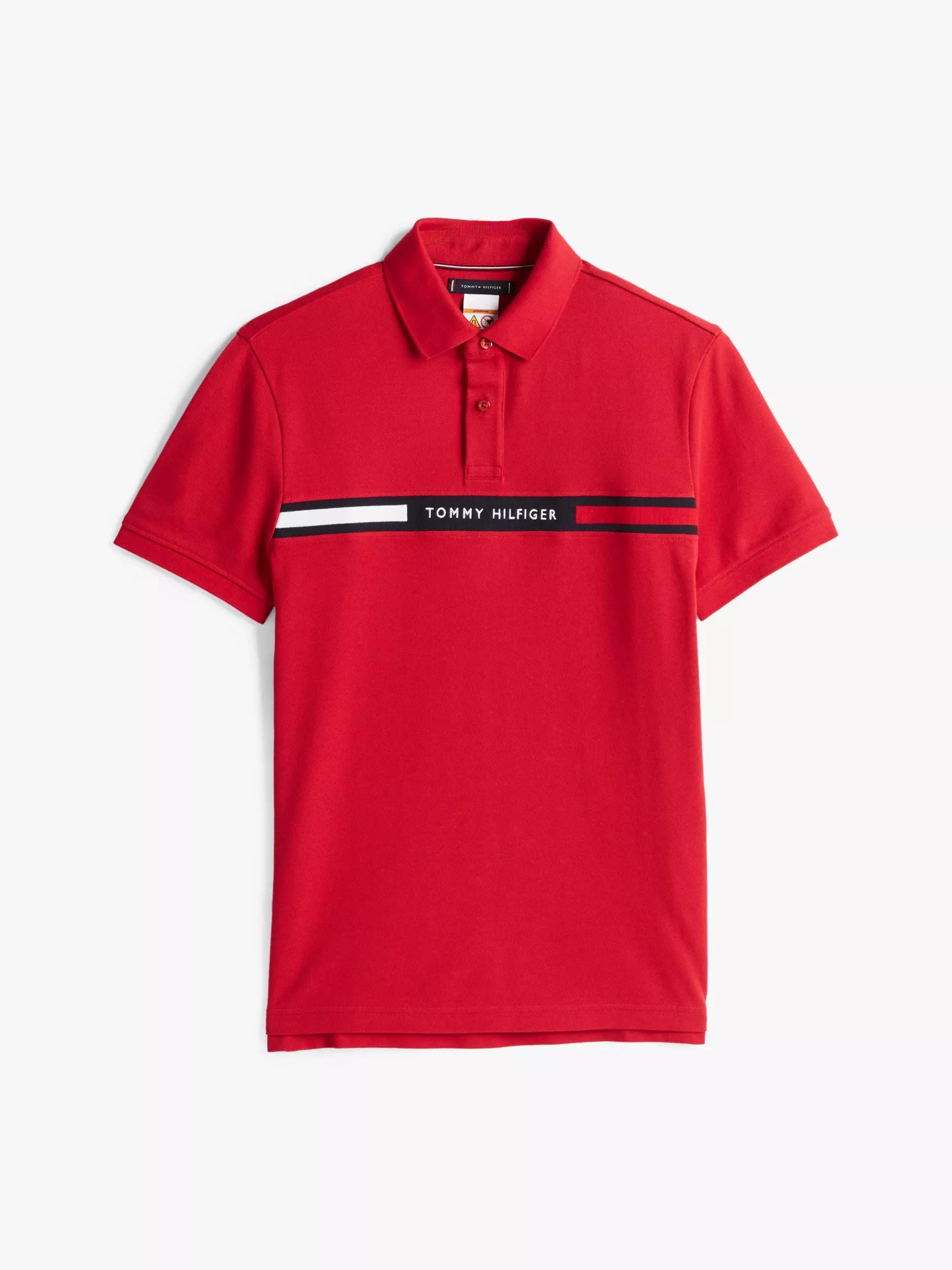 Regular Fit Flag Logo Stretch Polo by TOMMY HILFIGER