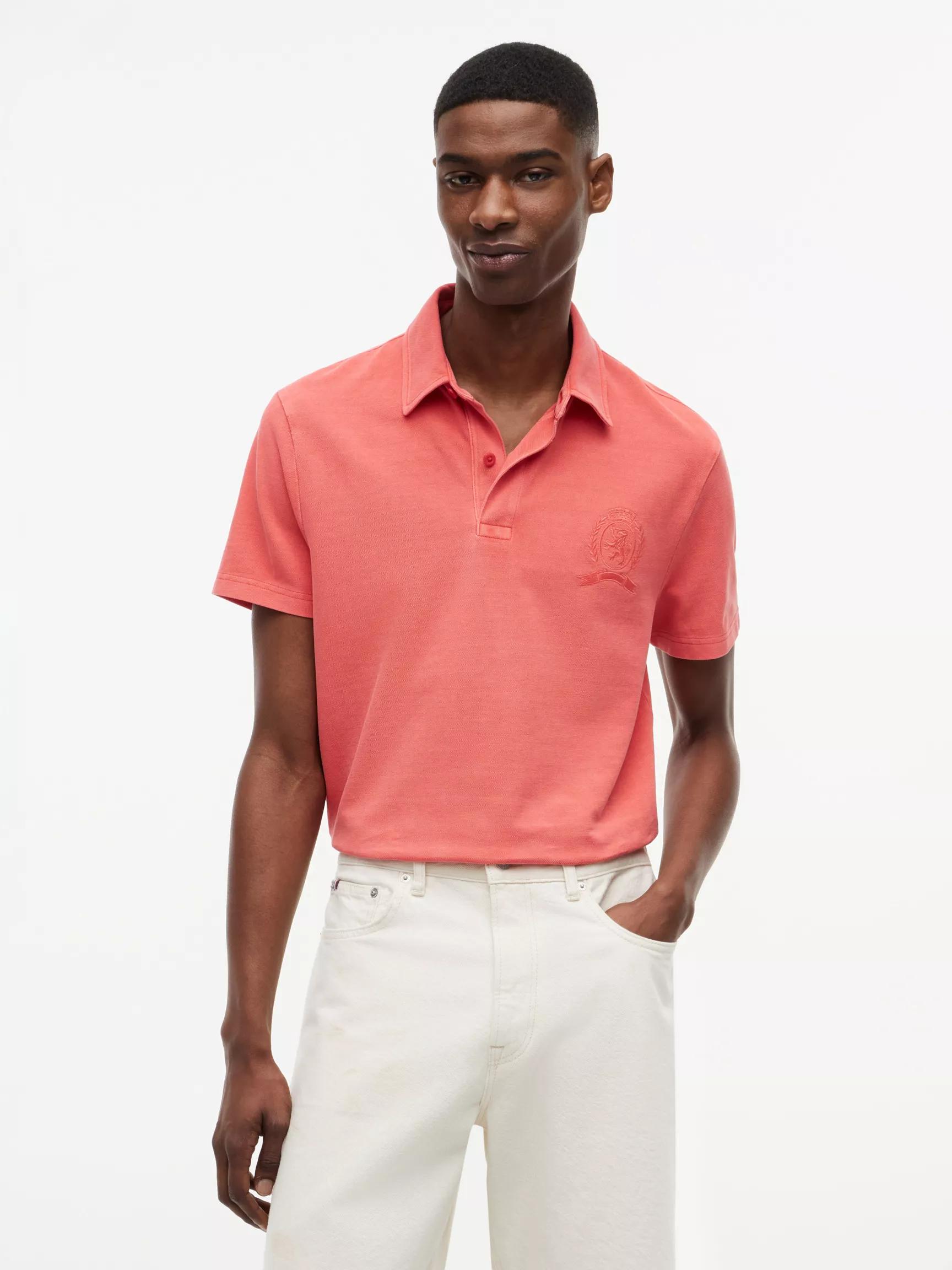 Regular Fit Garment-Dyed Crest Polo by TOMMY HILFIGER