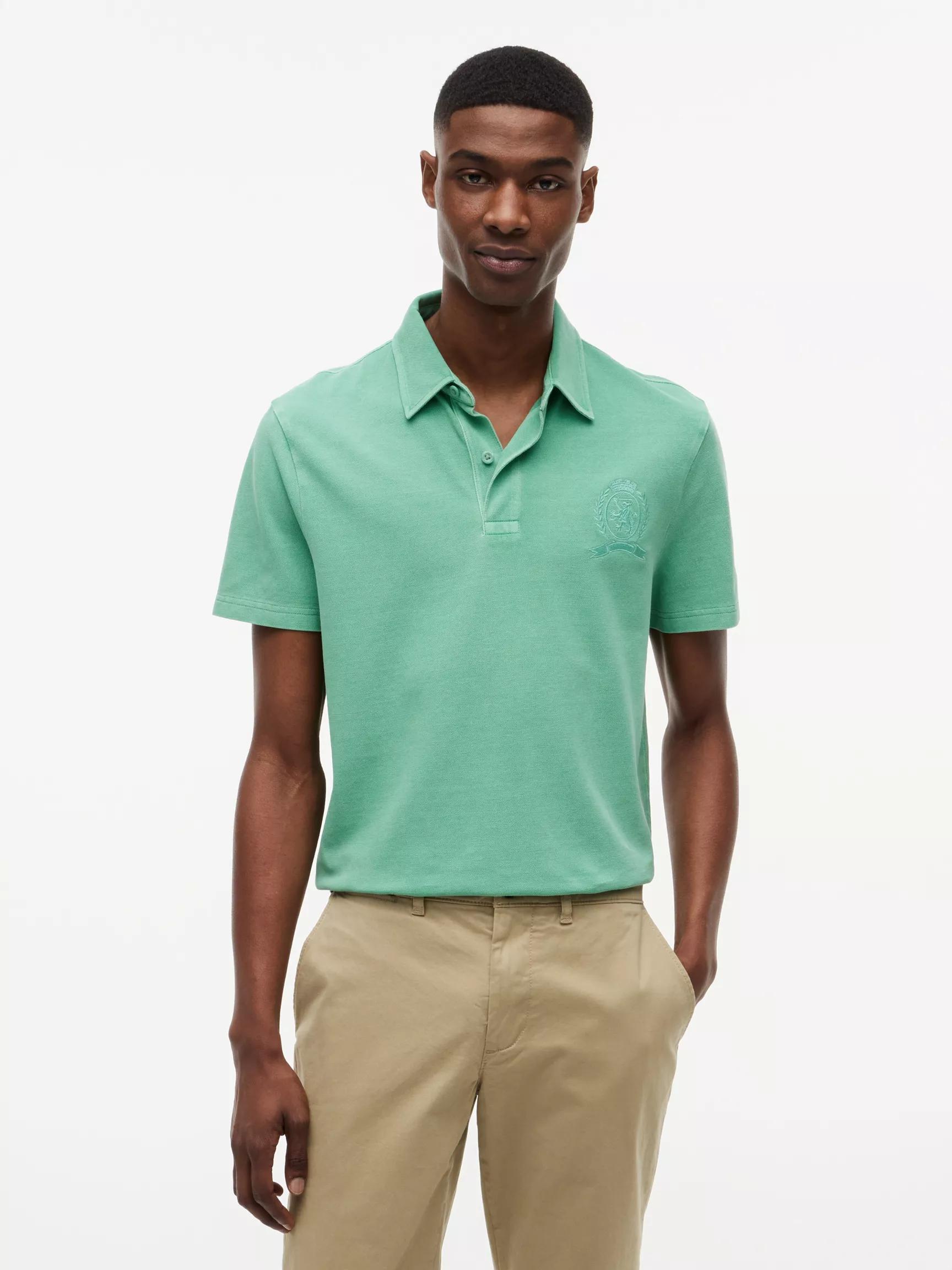 Regular Fit Garment-Dyed Crest Polo by TOMMY HILFIGER