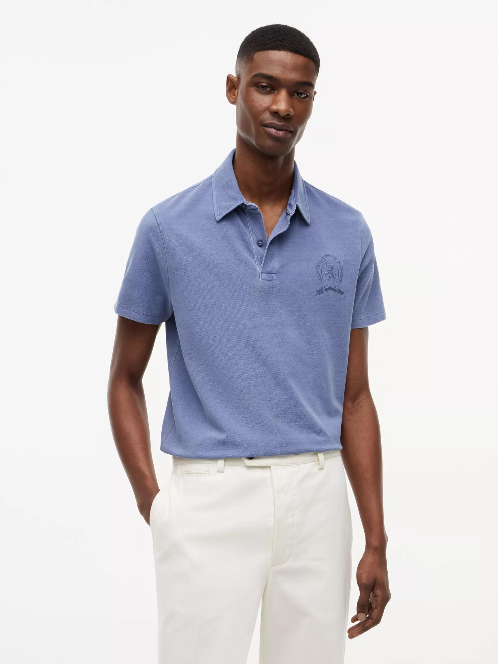 Regular Fit Garment-Dyed Crest Polo by TOMMY HILFIGER
