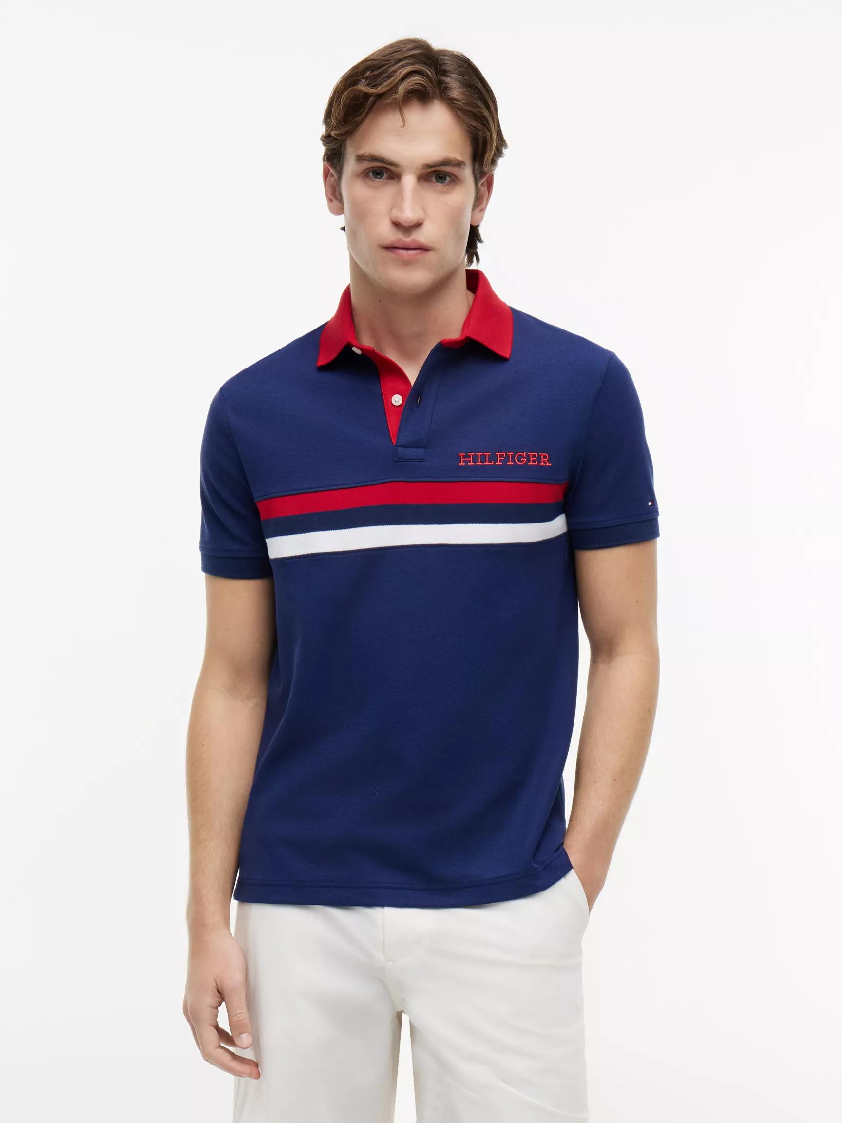 Regular Fit Hilfiger Logo Wicking Polo by TOMMY HILFIGER