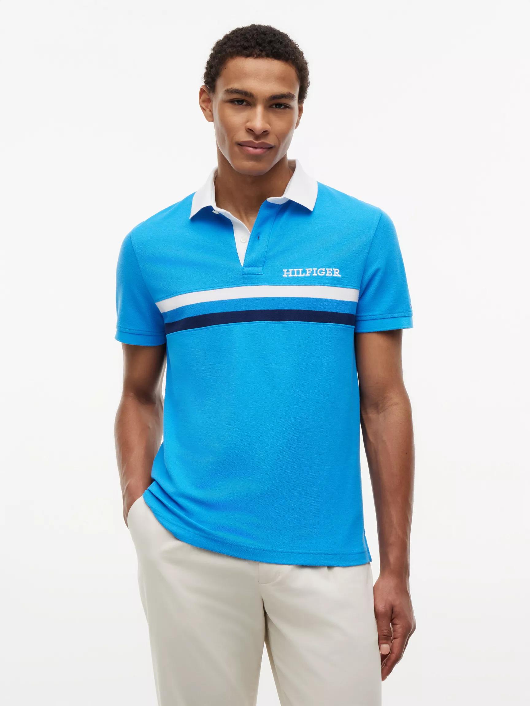 Regular Fit Hilfiger Logo Wicking Polo by TOMMY HILFIGER