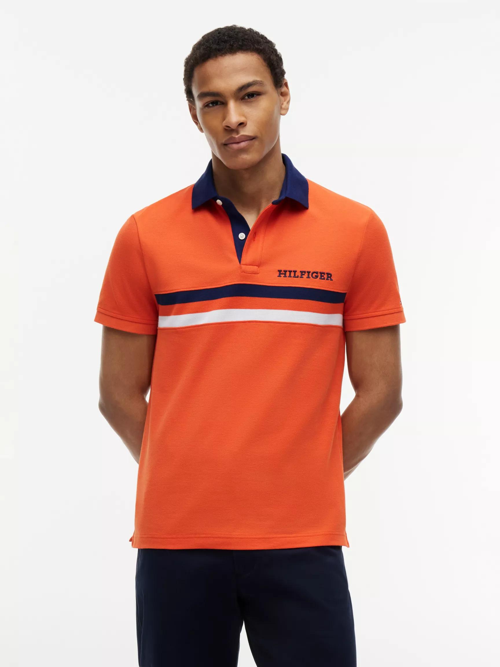 Regular Fit Hilfiger Logo Wicking Polo by TOMMY HILFIGER