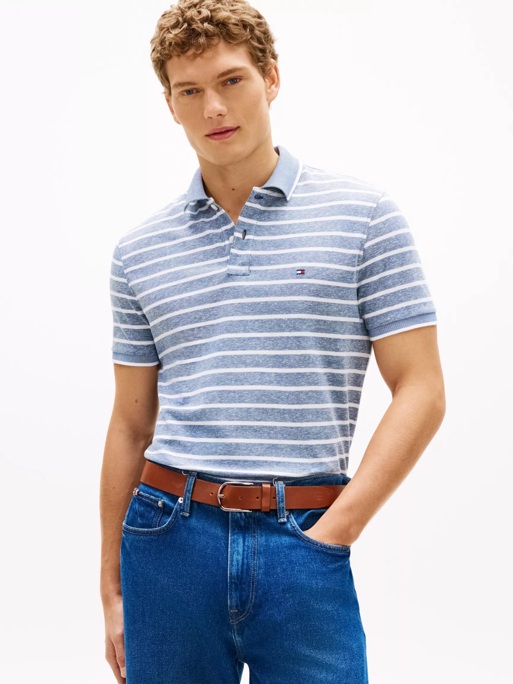 Regular Fit Linen-Blend Pique Polo by TOMMY HILFIGER