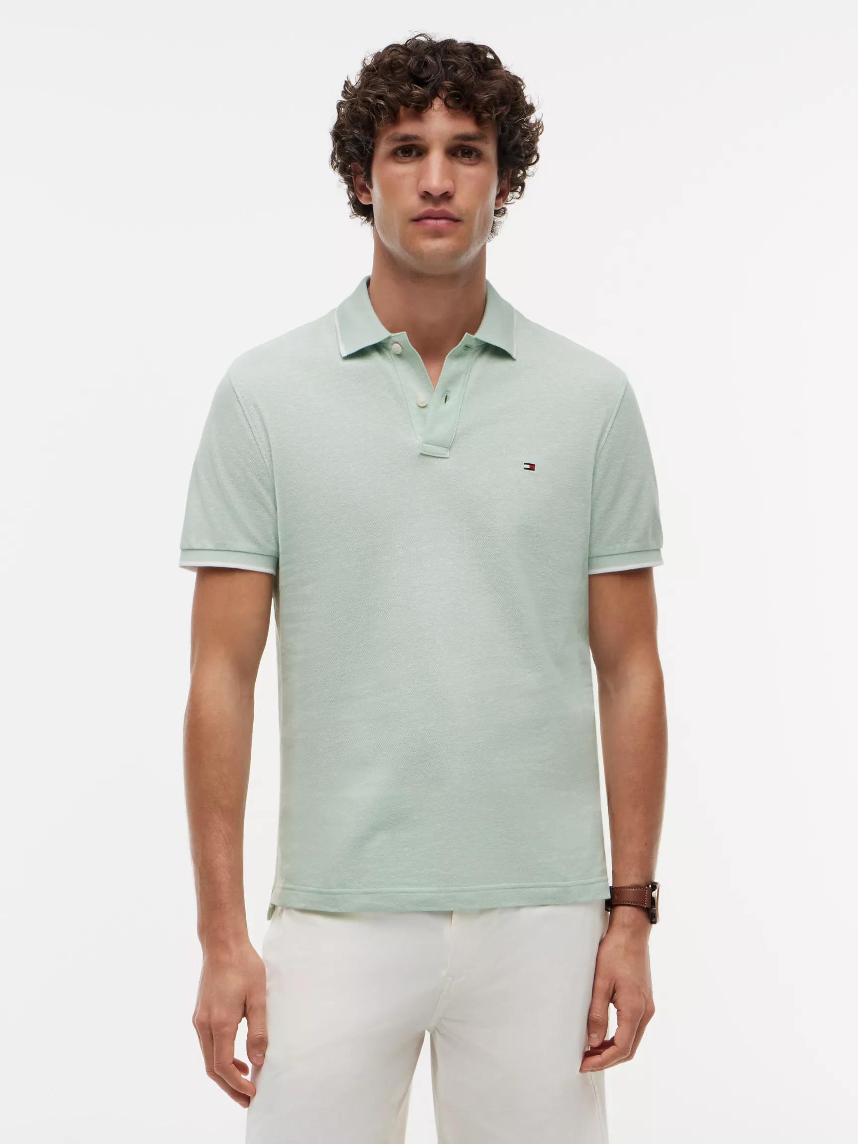 Regular Fit Linen-Blend Pique Polo by TOMMY HILFIGER
