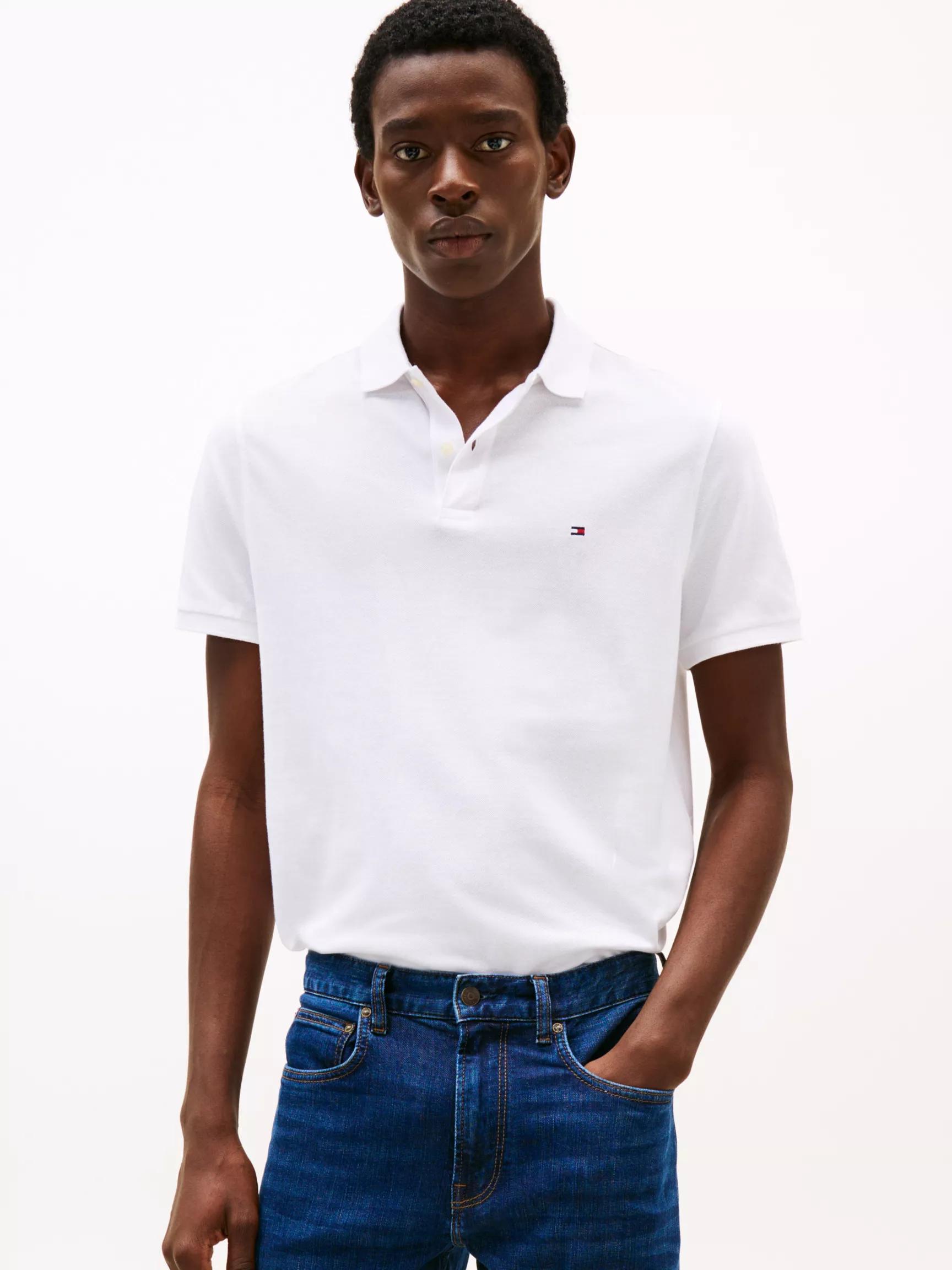 Regular Fit Linen-Blend Pique Polo by TOMMY HILFIGER