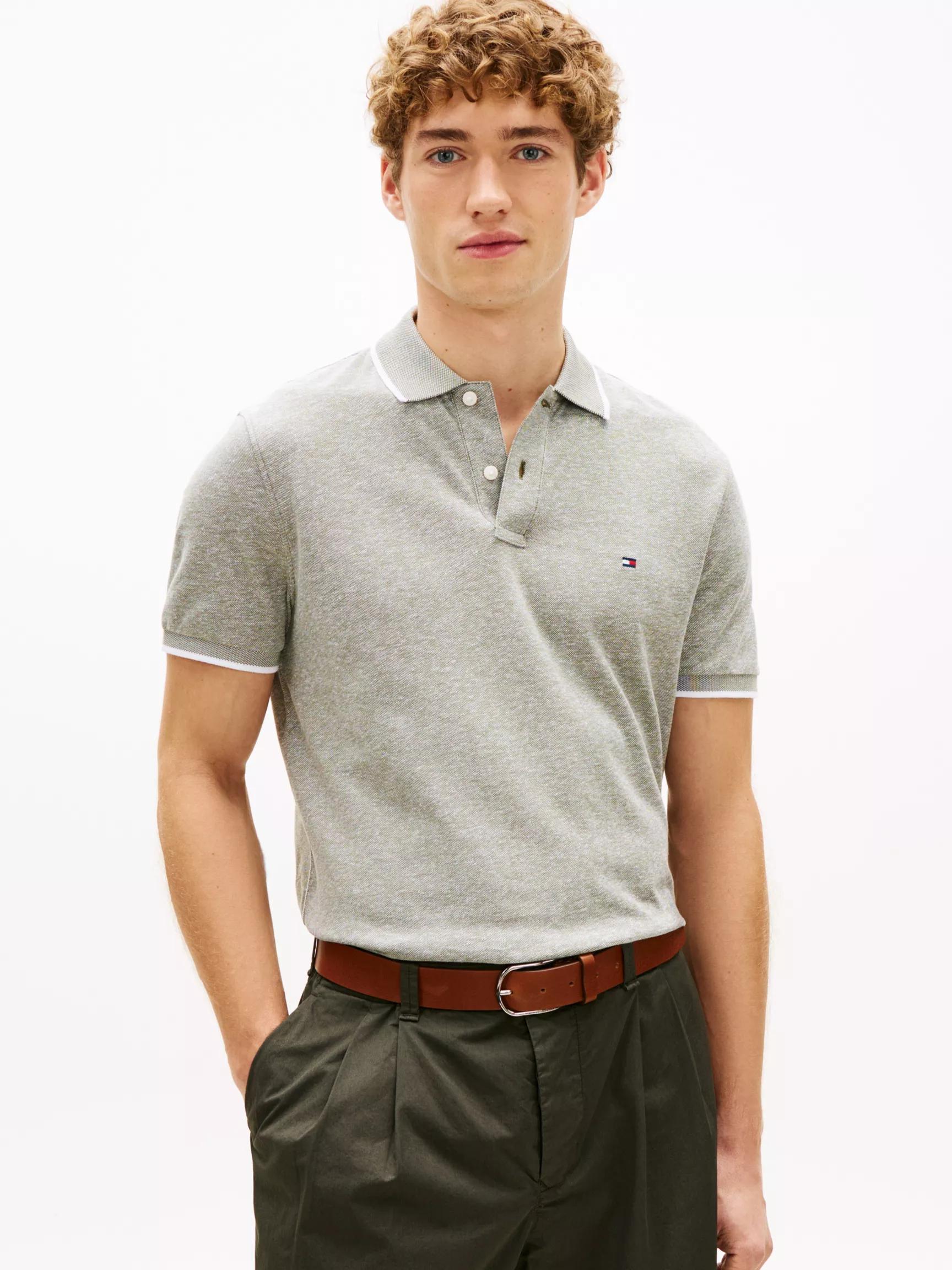 Regular Fit Linen-Blend Pique Polo by TOMMY HILFIGER