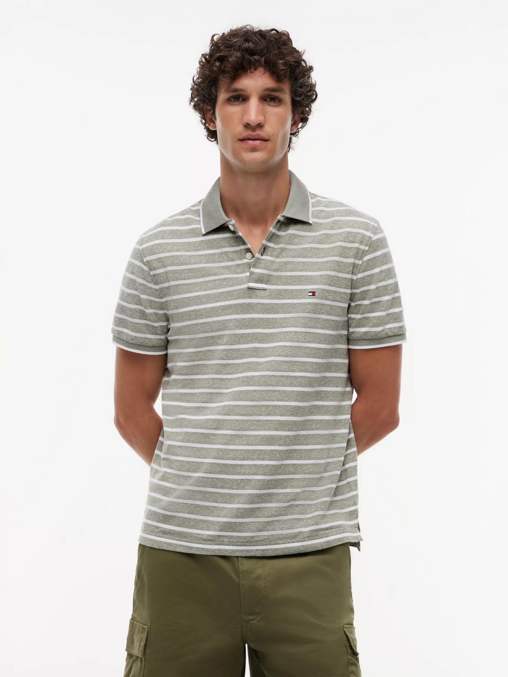 Regular Fit Linen-Blend Pique Polo by TOMMY HILFIGER