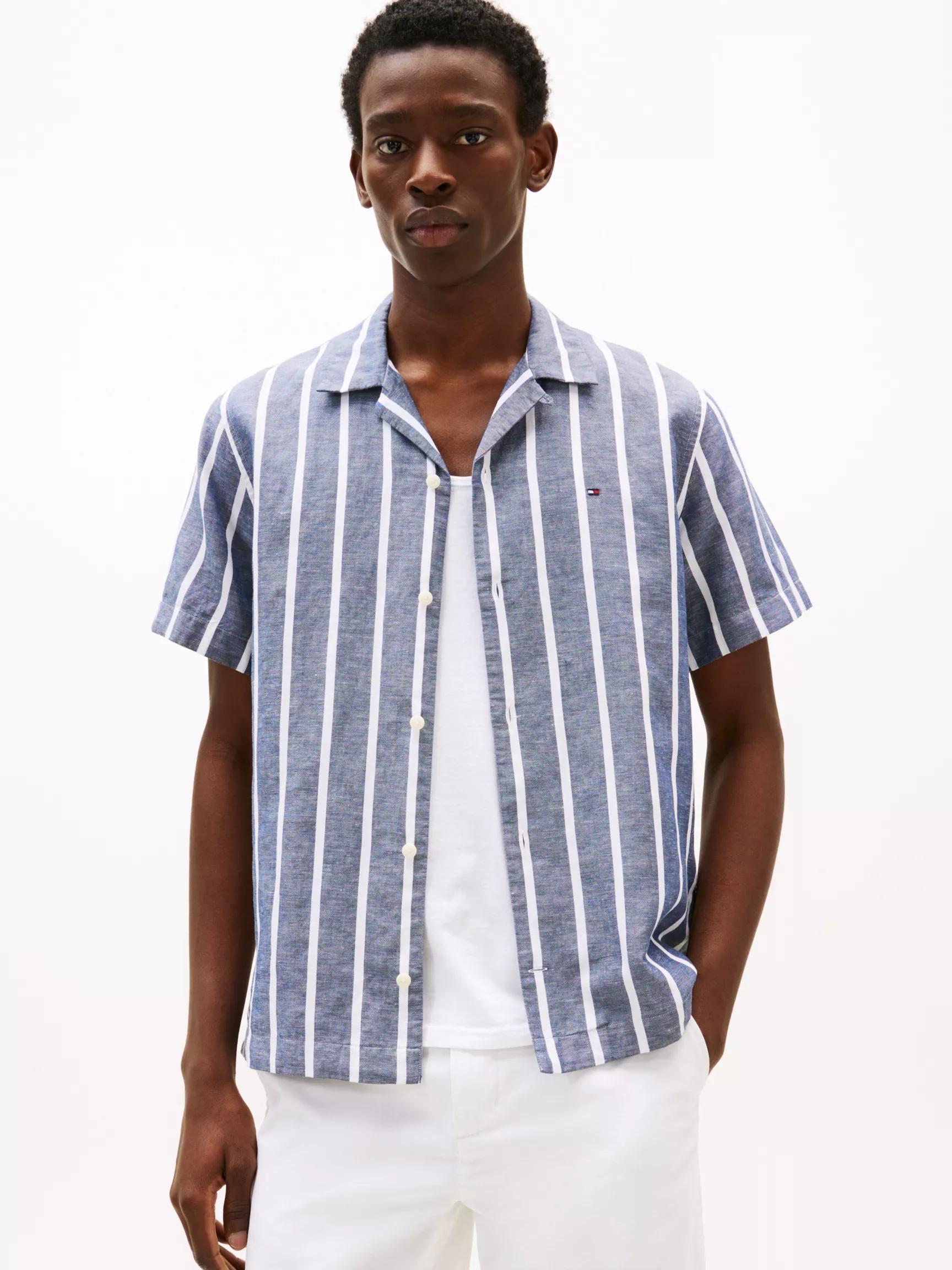 Regular Fit Linen-Blend Stripe Shirt by TOMMY HILFIGER