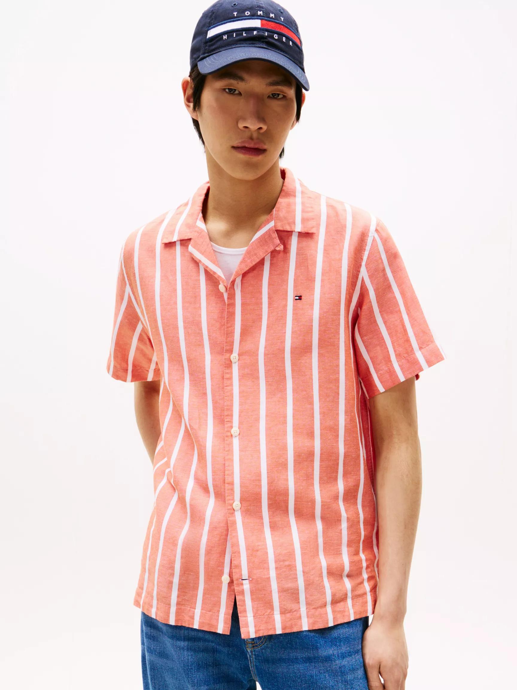 Regular Fit Linen-Blend Stripe Shirt by TOMMY HILFIGER