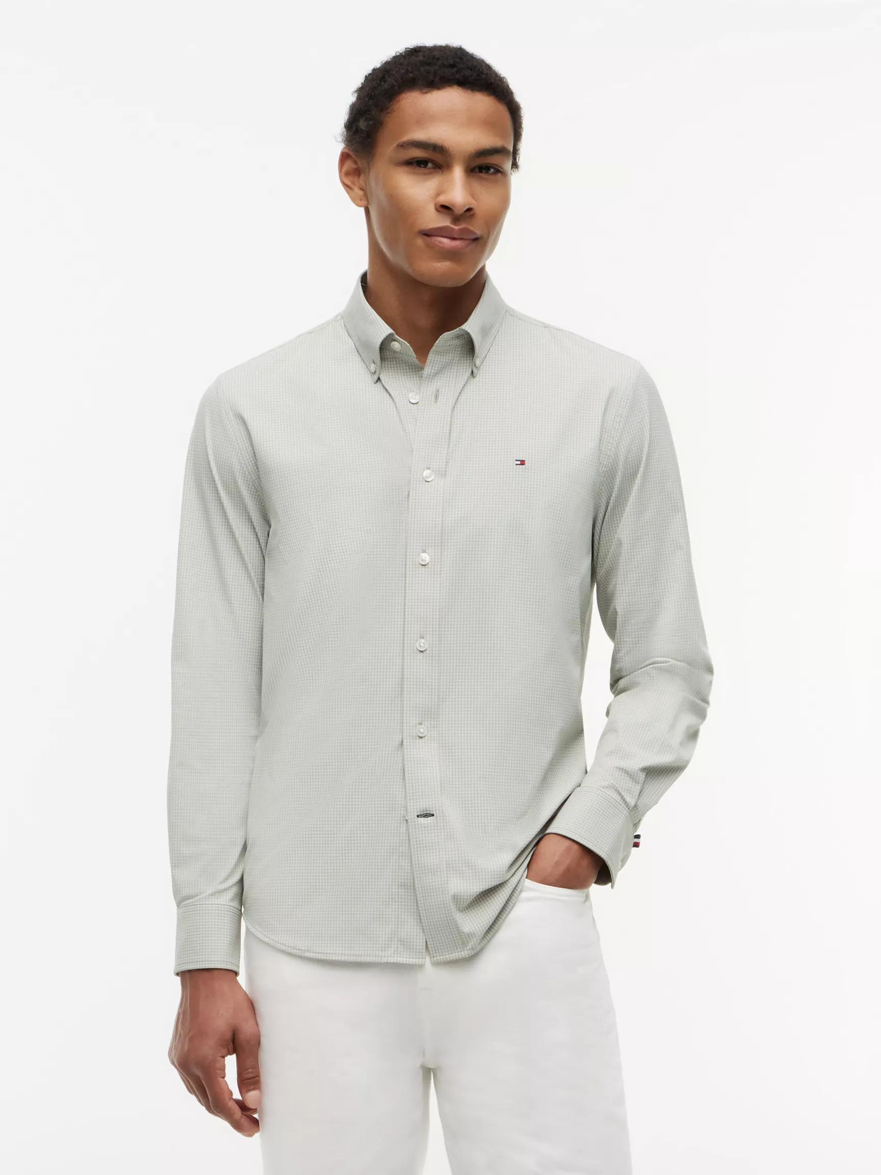 Regular Fit Mini Check TH Performance Shirt by TOMMY HILFIGER