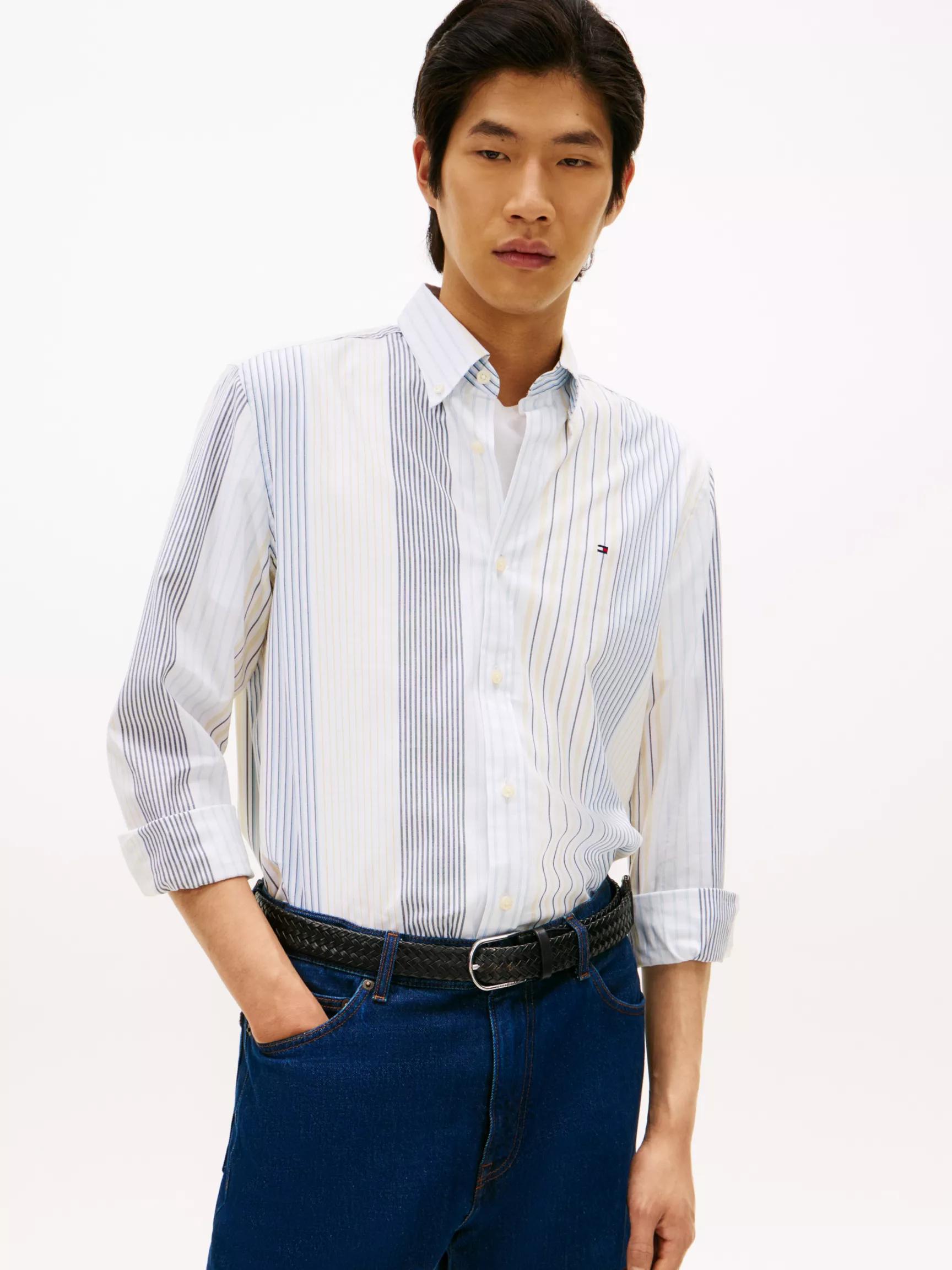 Regular Fit Mix Stripe All-Day Shirt by TOMMY HILFIGER Regular Fit Mix Stripe All-Day Shirt by TOMMY HILFIGER