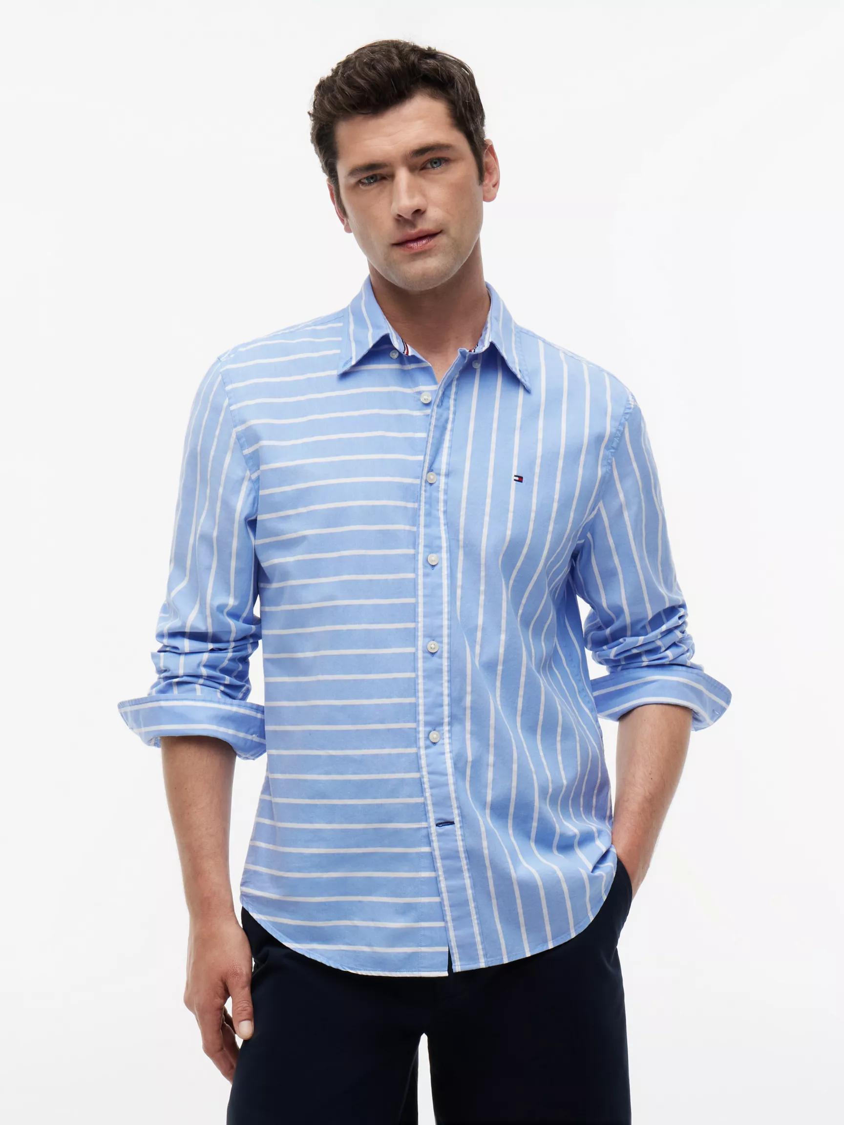 Regular Fit Mixed-Stripe All-Day Shirt by TOMMY HILFIGER