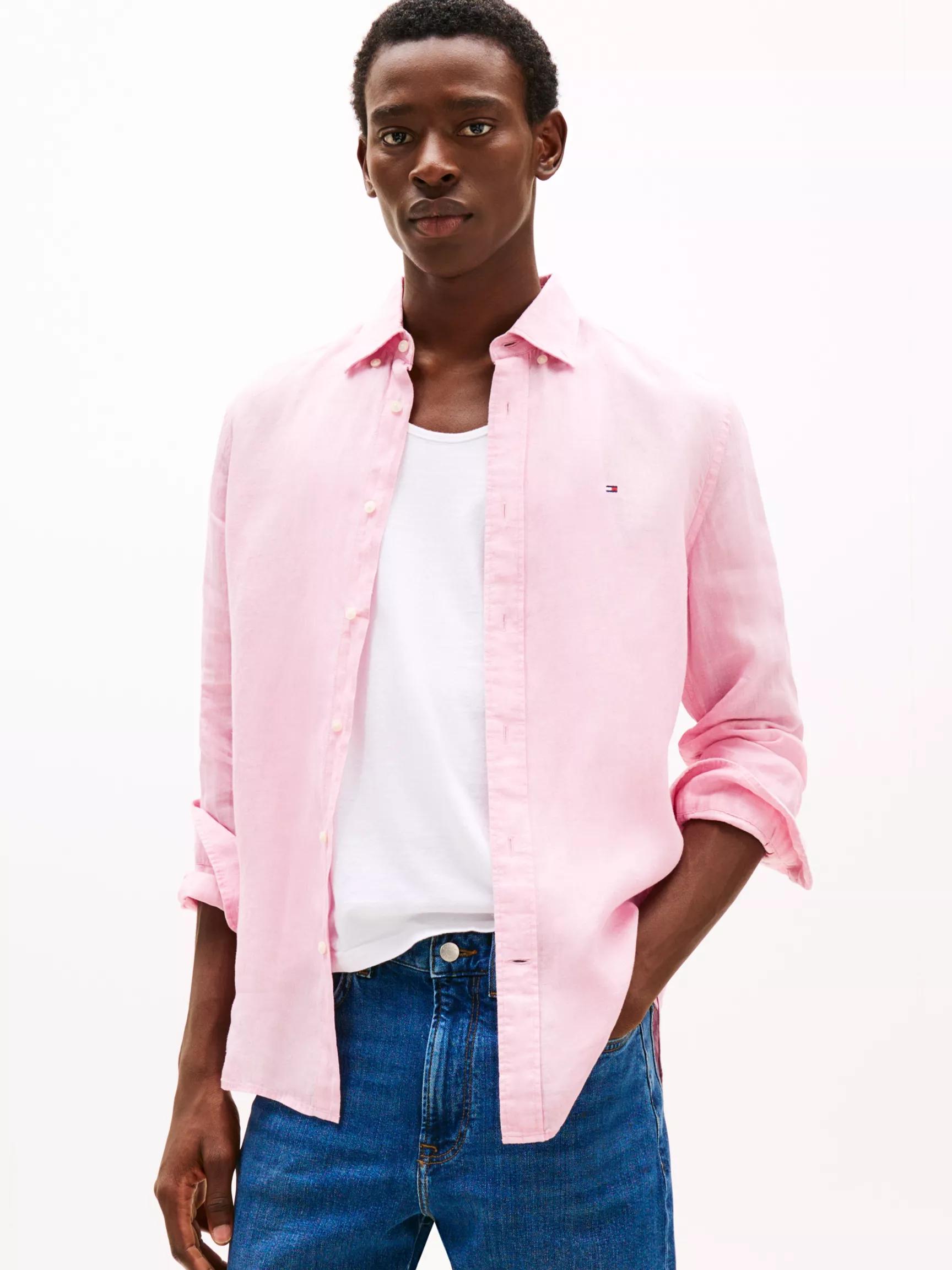 Regular Fit Pigment-Dyed Linen Shirt by TOMMY HILFIGER