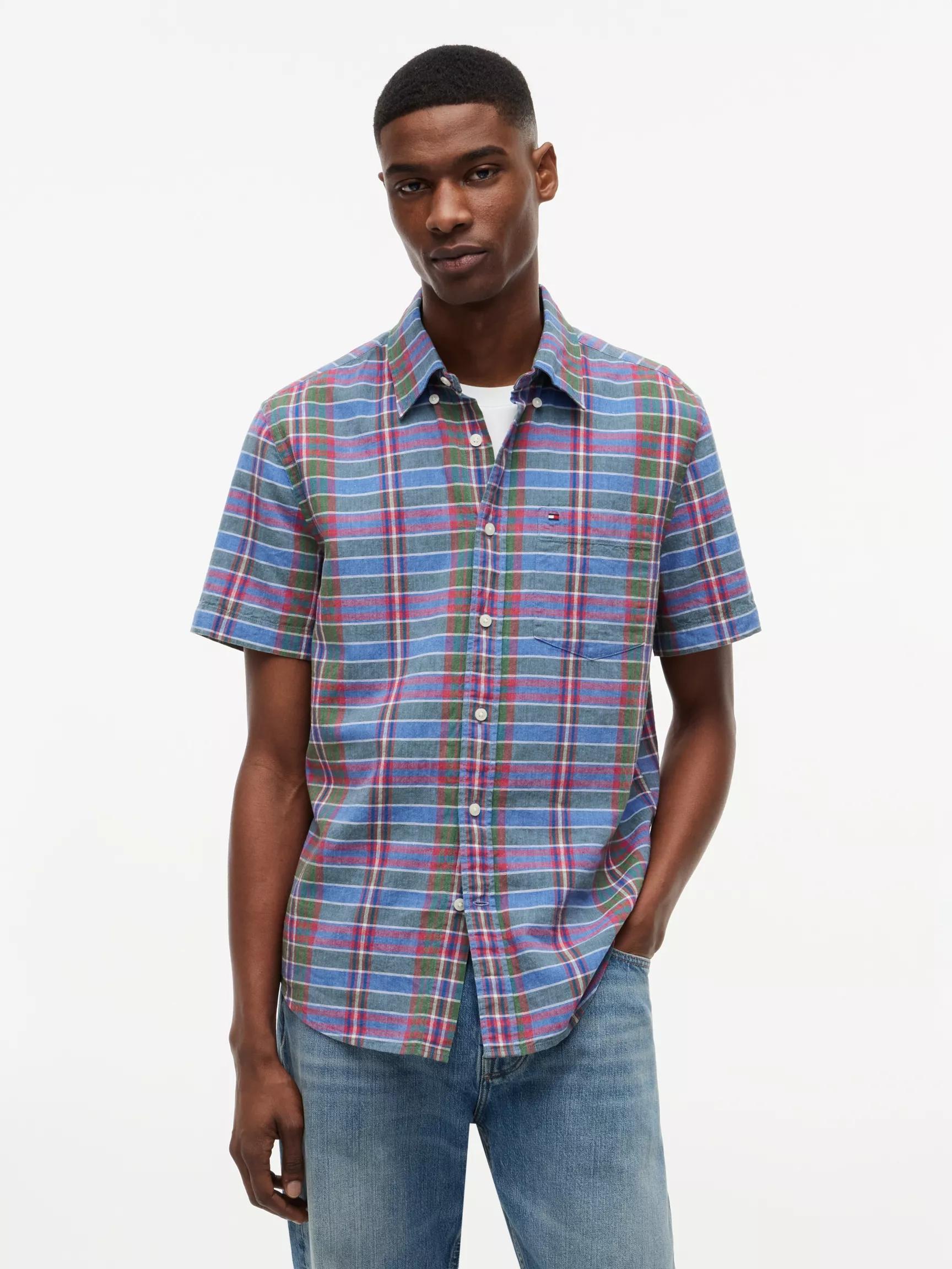 Regular Fit Plaid Linen-Blend Shirt by TOMMY HILFIGER