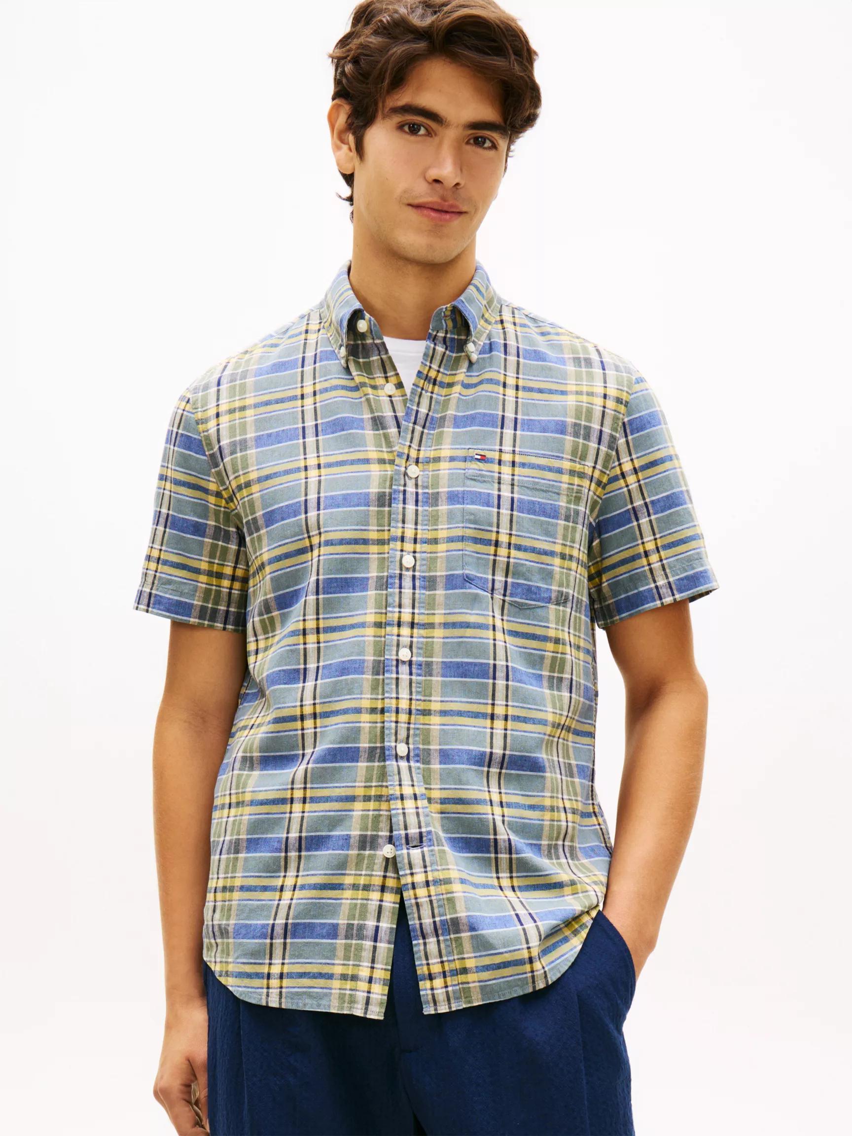 Regular Fit Plaid Linen-Blend Shirt by TOMMY HILFIGER