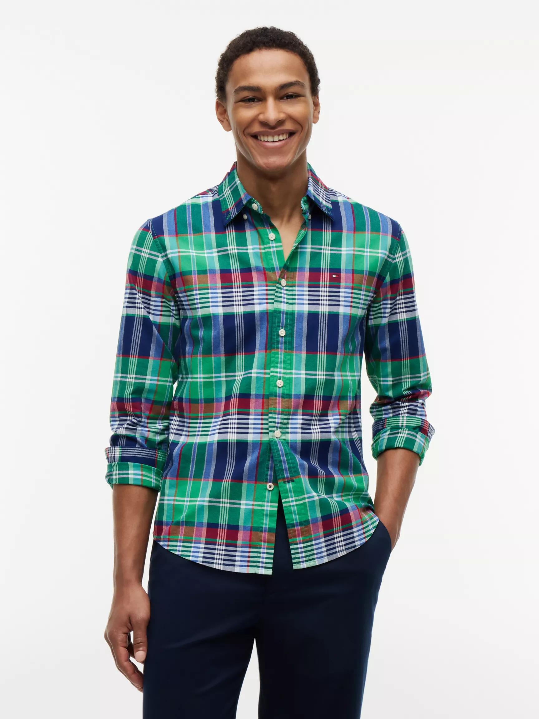 Regular Fit Plaid Oxford Shirt by TOMMY HILFIGER