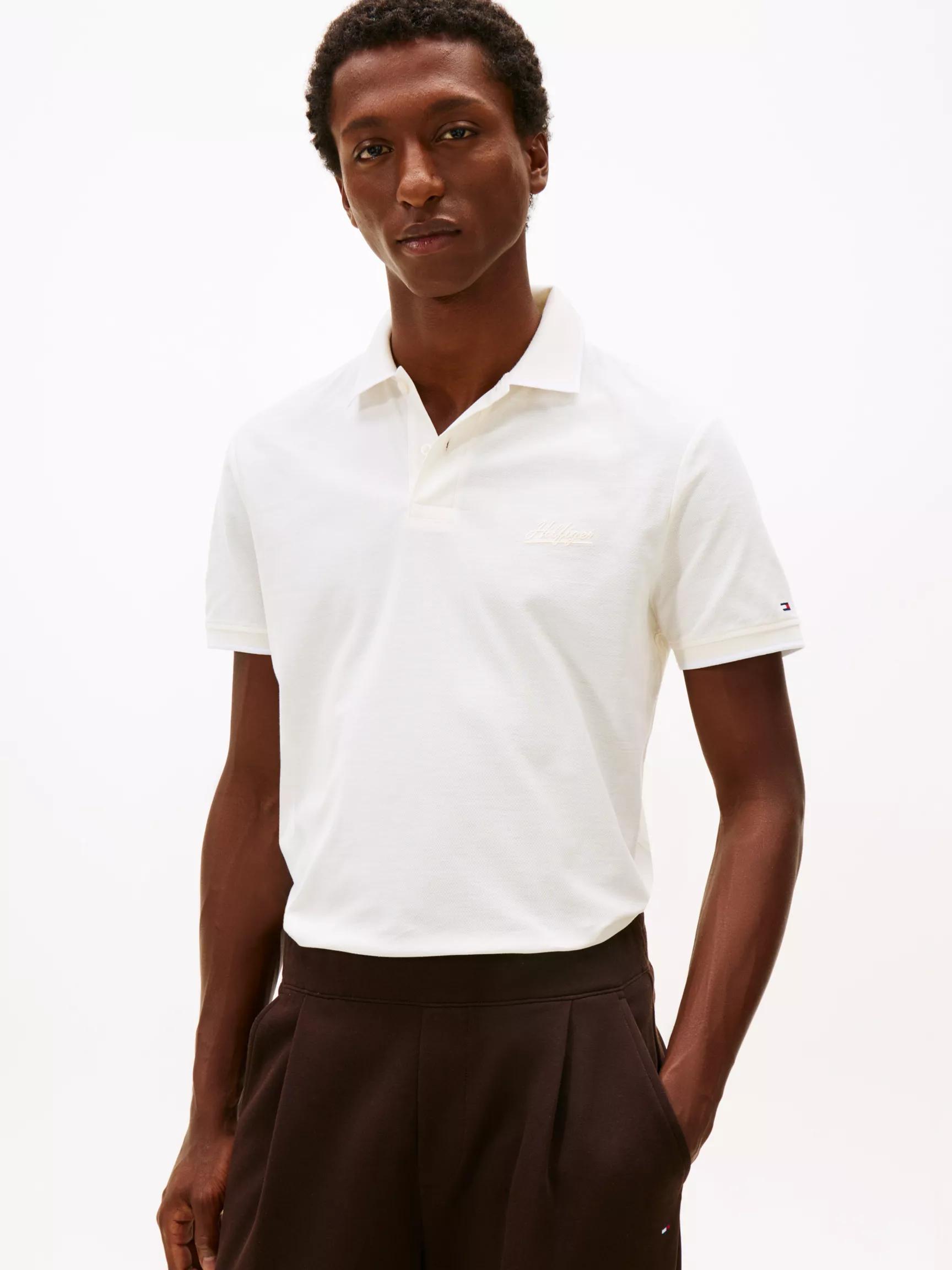 Regular Fit Script Logo Twill Polo by TOMMY HILFIGER