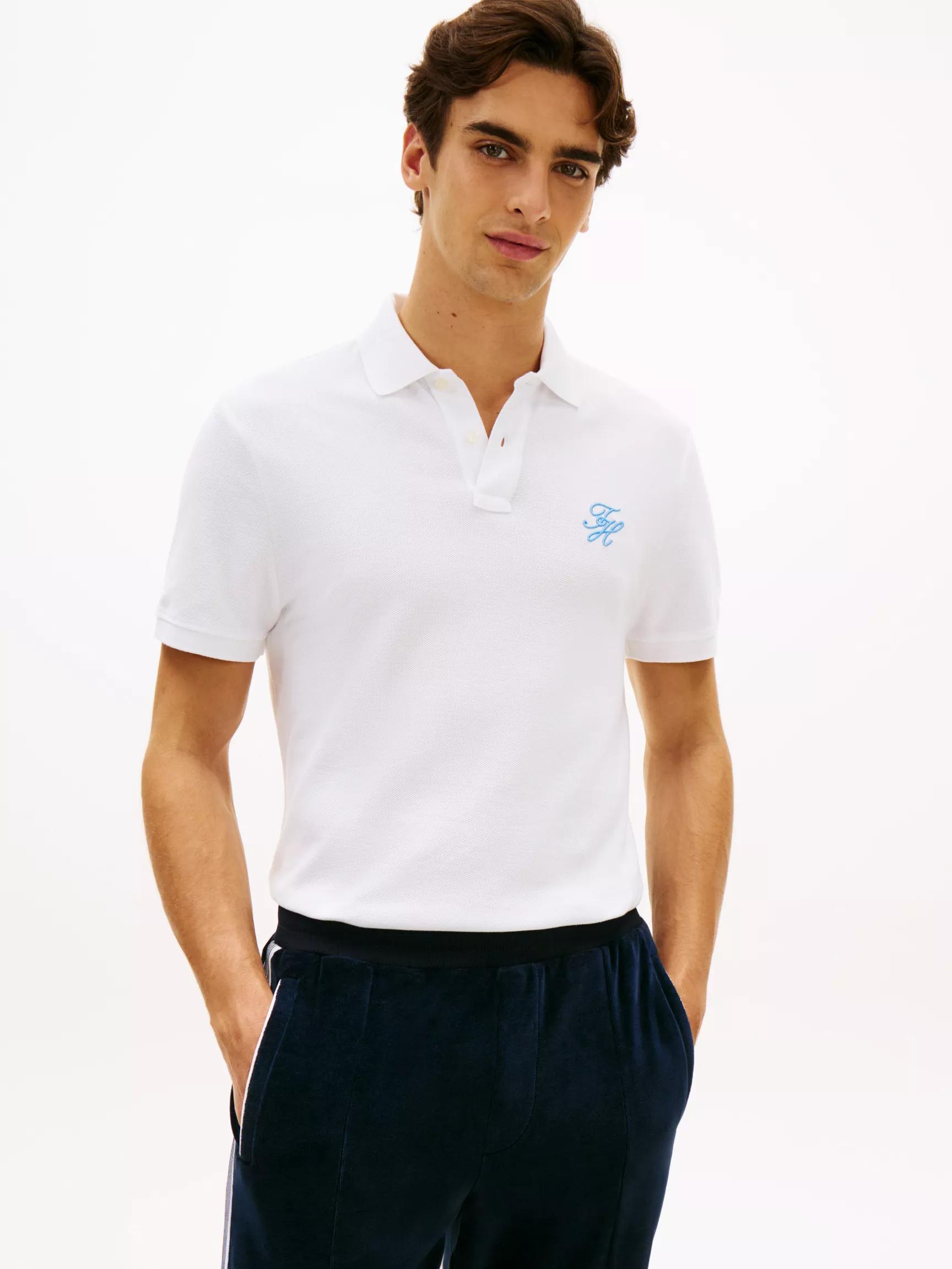 Regular Fit Script Monogram Pique Polo by TOMMY HILFIGER