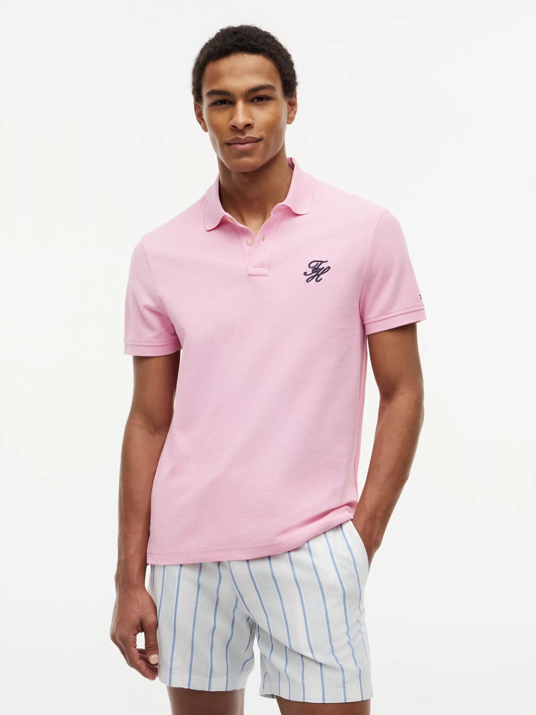 Regular Fit Script Monogram Pique Polo by TOMMY HILFIGER
