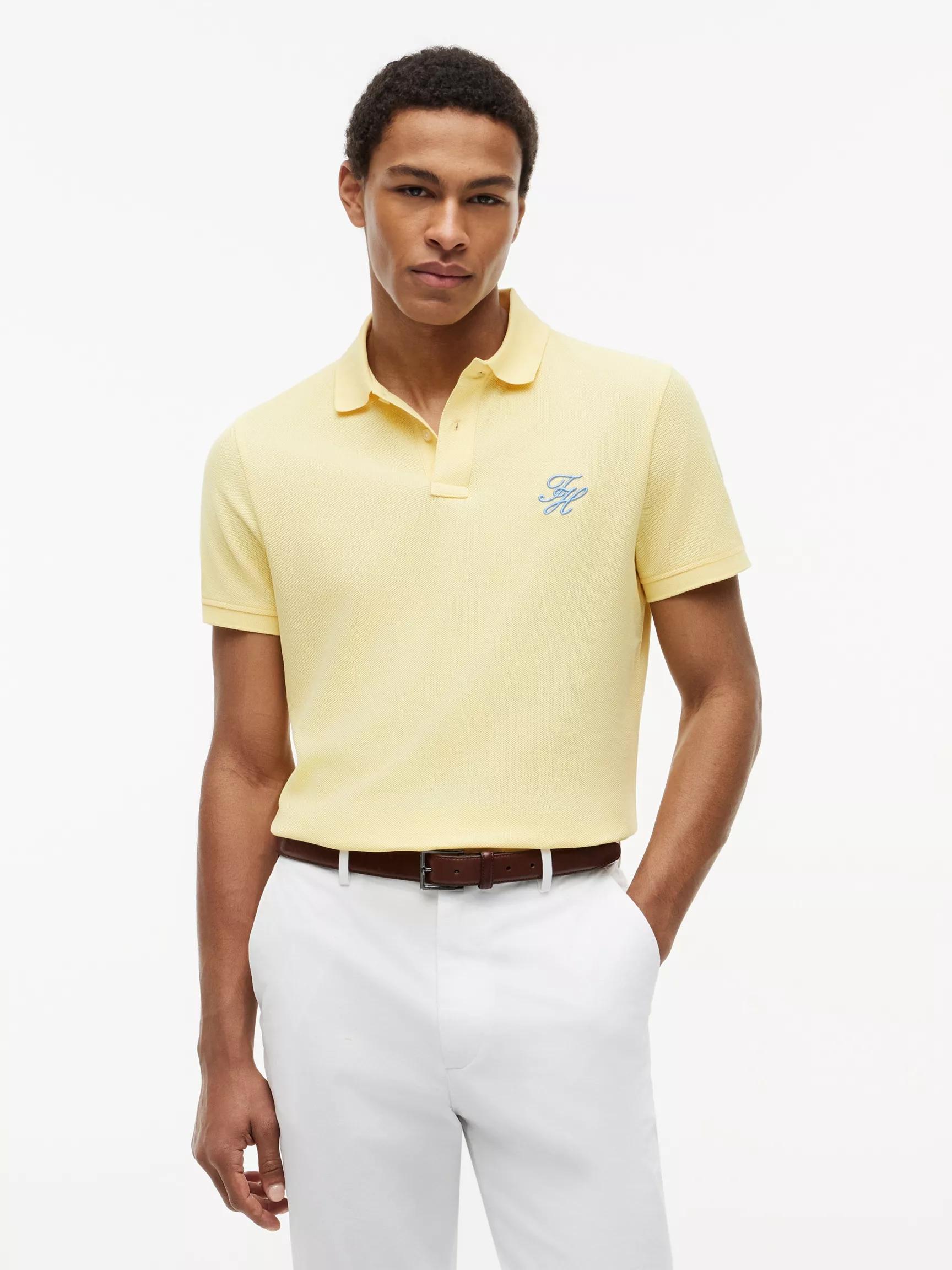 Regular Fit Script Monogram Pique Polo by TOMMY HILFIGER