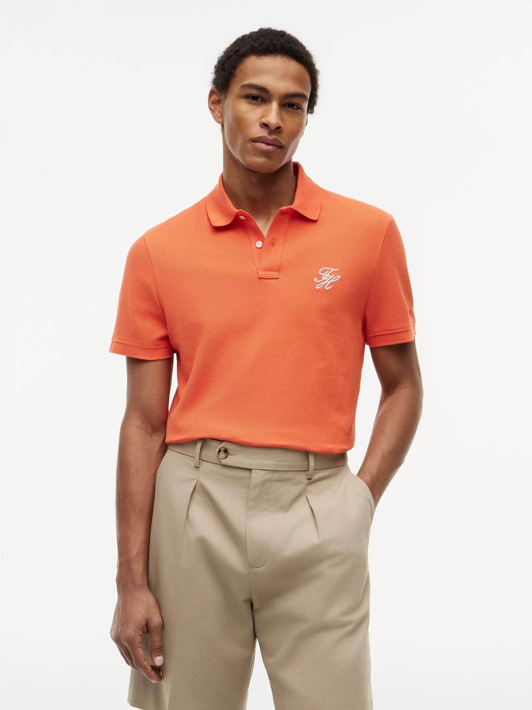 Regular Fit Script Monogram Pique Polo by TOMMY HILFIGER