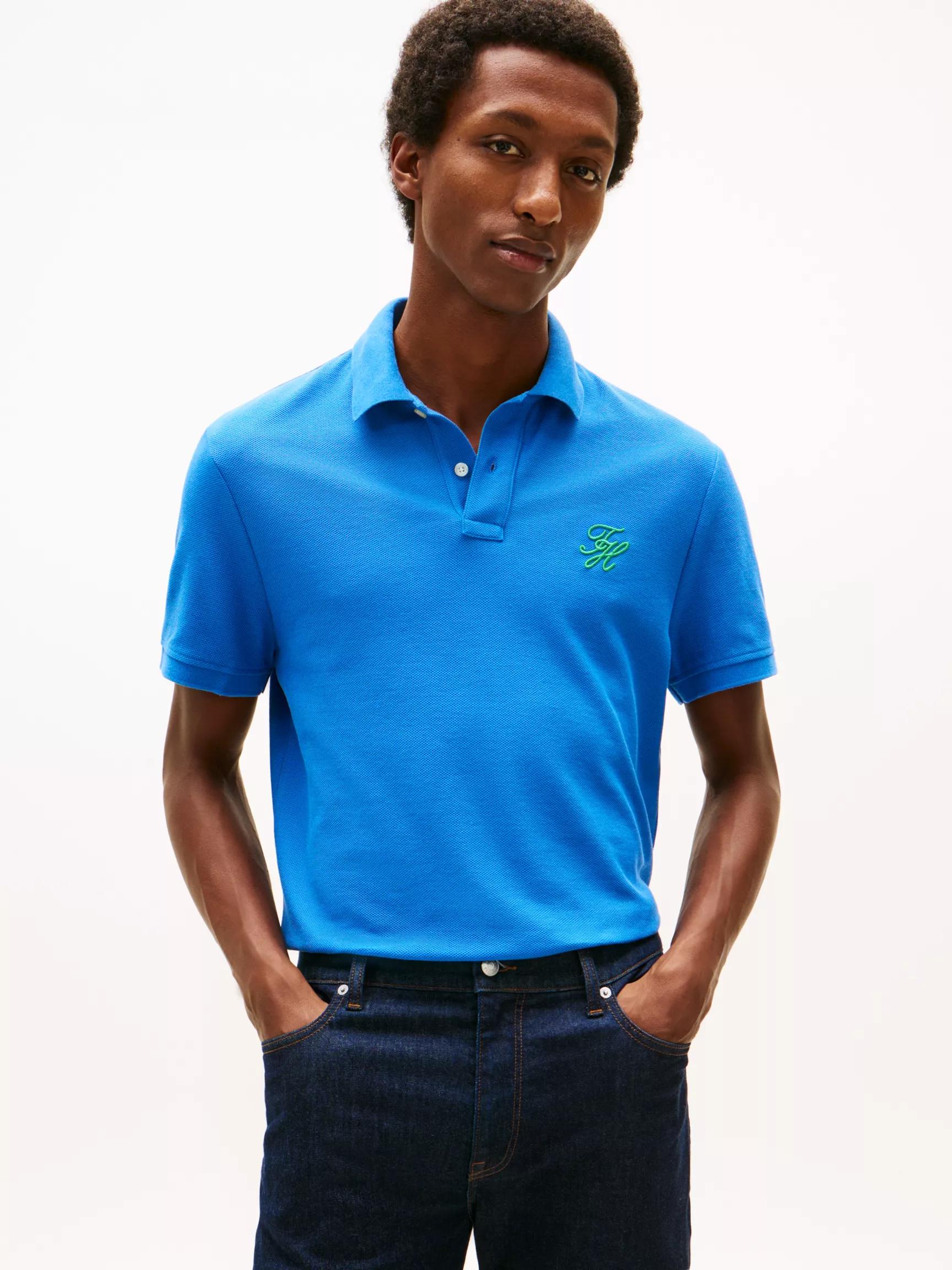 Regular Fit Script Monogram Pique Polo by TOMMY HILFIGER