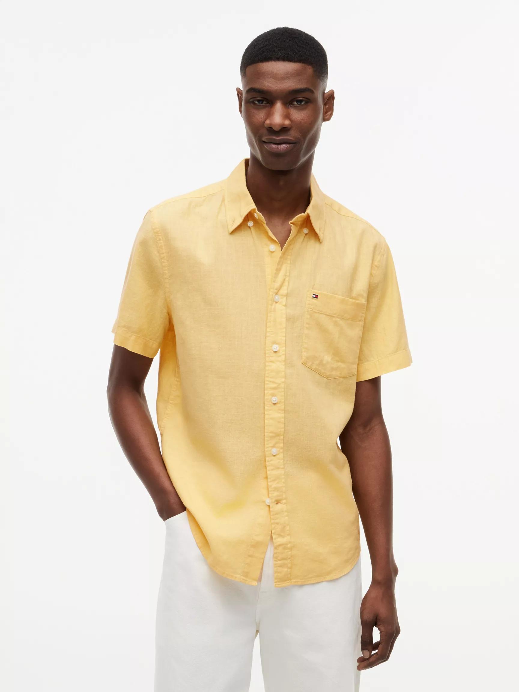 Regular Fit Short-Sleeve Linen-Blend Shirt by TOMMY HILFIGER