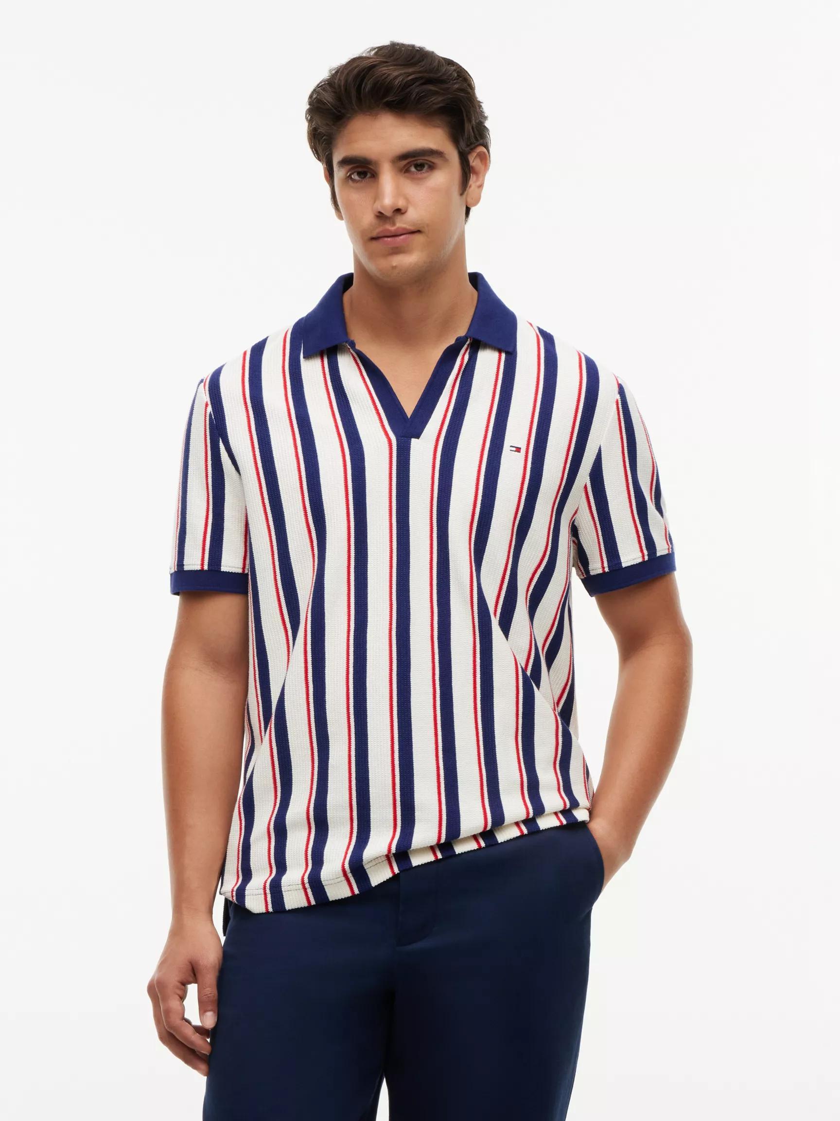 Regular Fit Striped Knit Polo by TOMMY HILFIGER