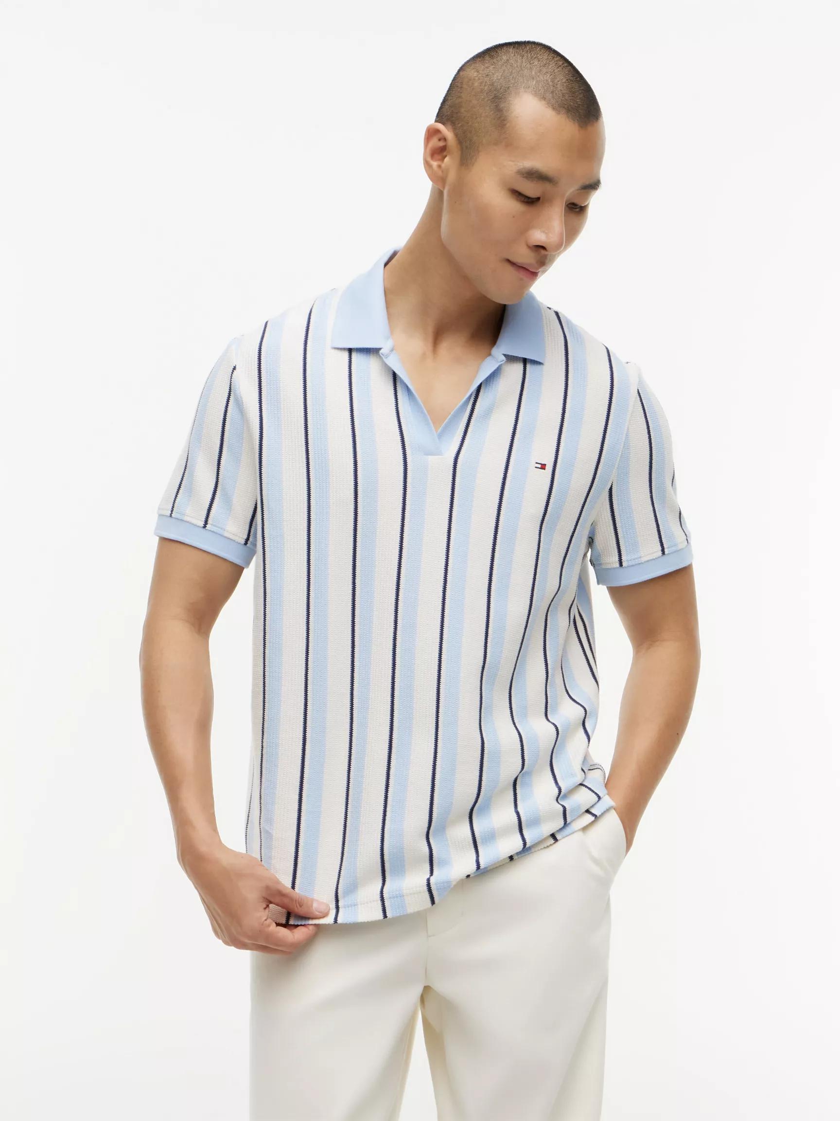 Regular Fit Striped Knit Polo by TOMMY HILFIGER