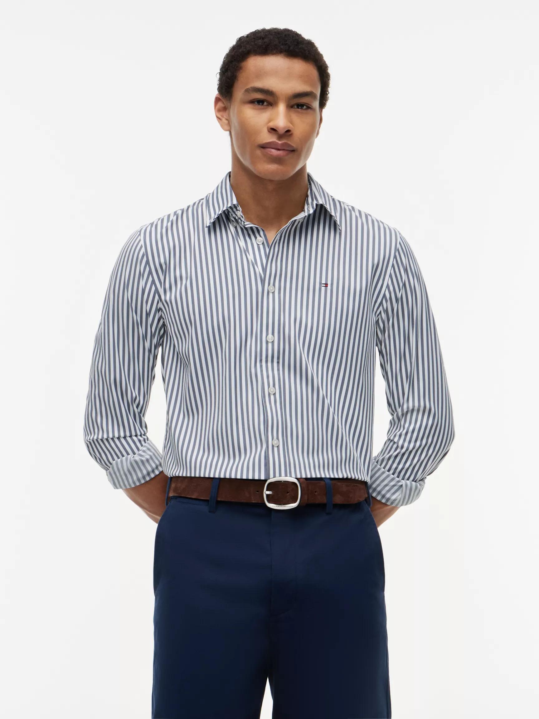 Regular Fit Striped TH Performance Shirt by TOMMY HILFIGER