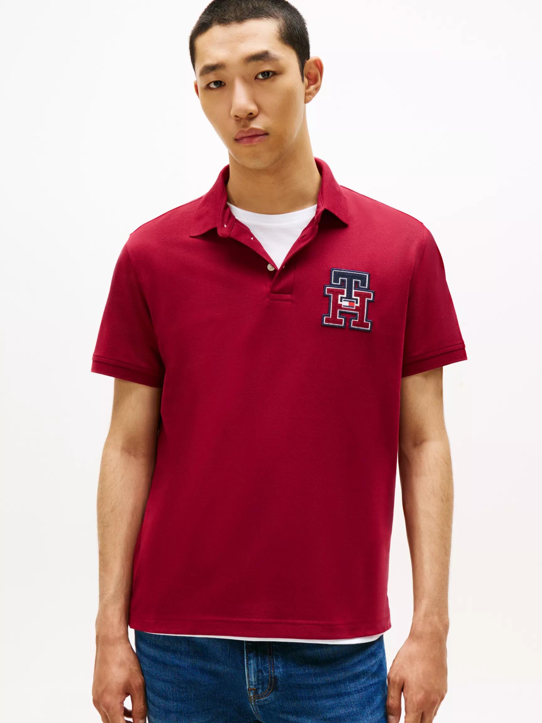 Regular Fit Textured Monogram Polo by TOMMY HILFIGER